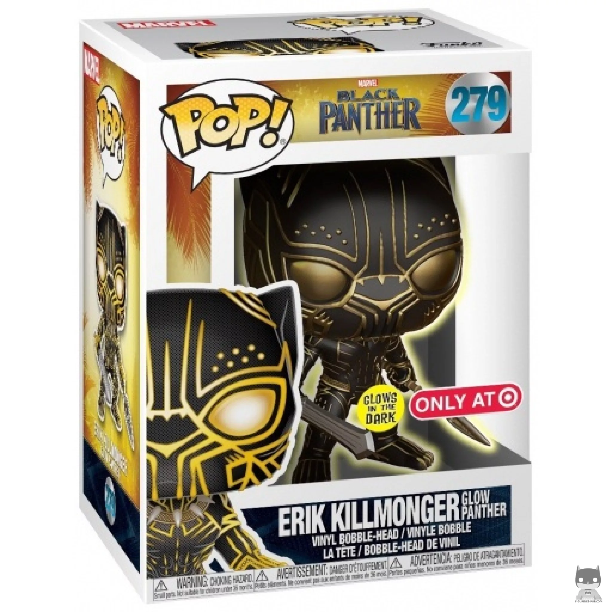 Figurine Funko POP Erik Killmonger en Panther avec boîte
