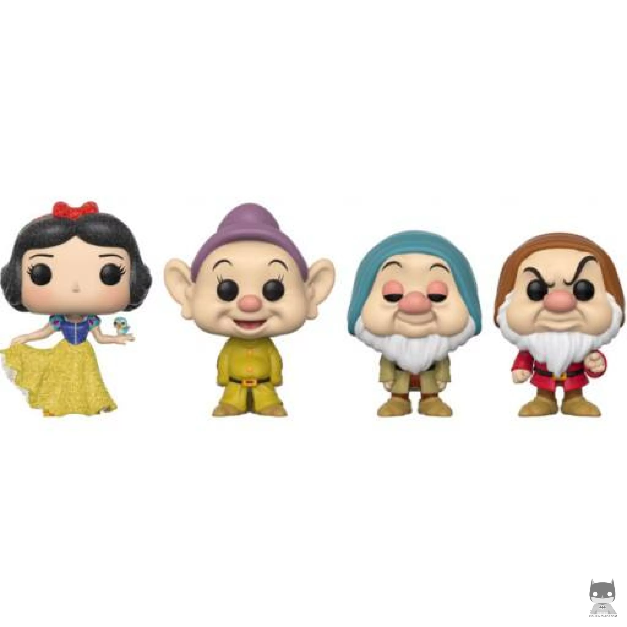 Figurine Funko POP Blanche Neige, Simplet, Dormeur & Grincheux (Blanche Neige)
