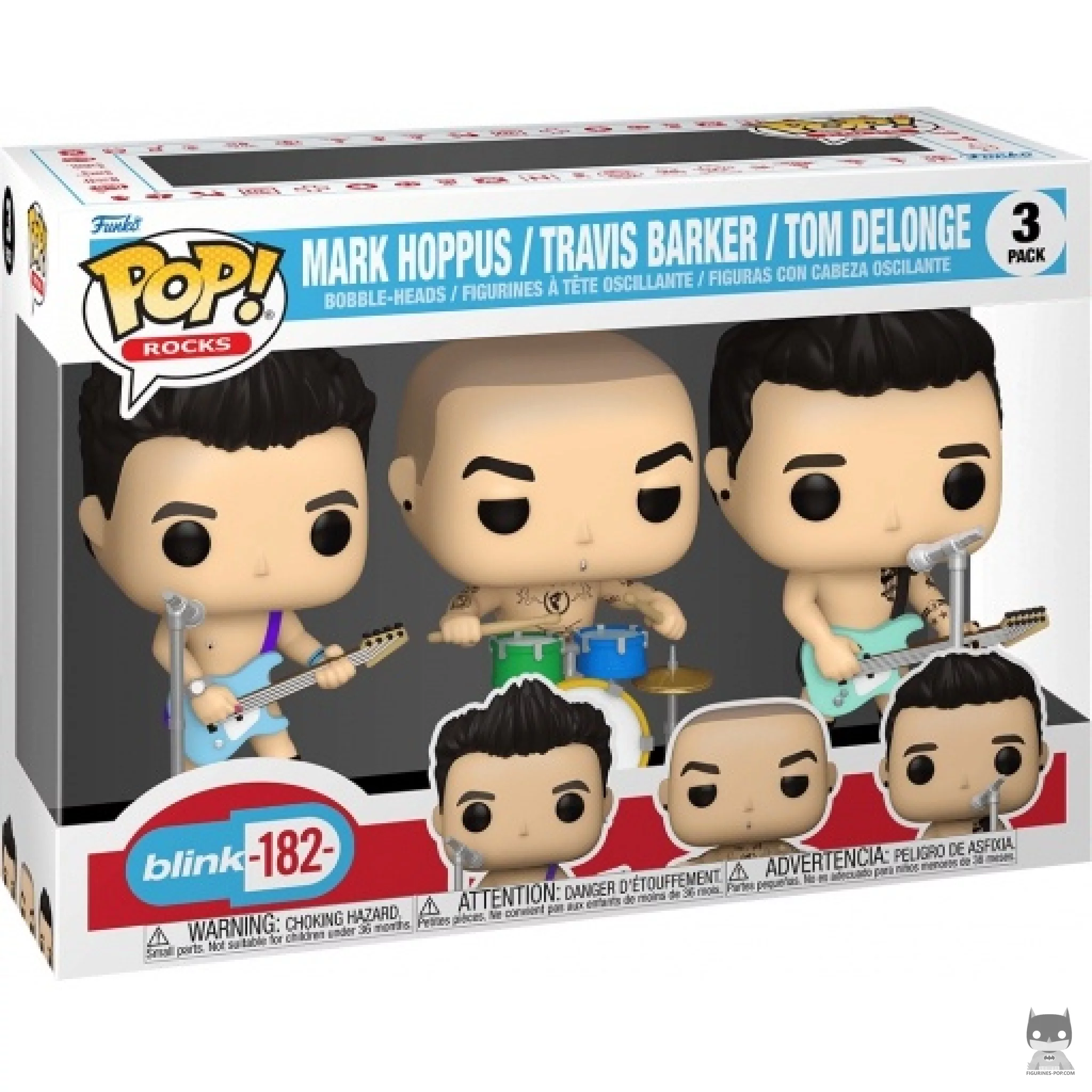 Figurine Funko POP Mark Hoppus , Travis Barker & Tom Delonge avec boîte