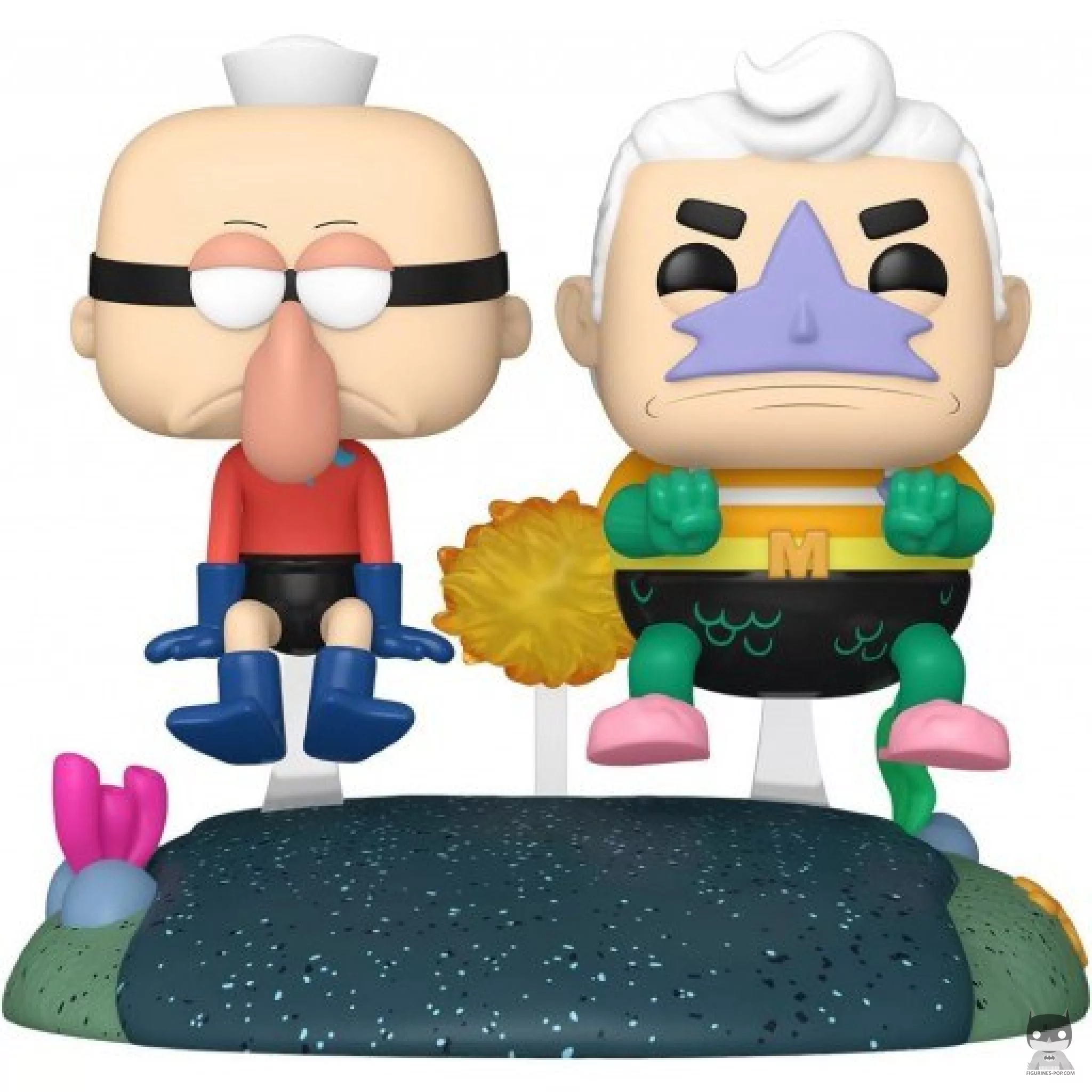 Figurine Funko POP Homme Sirène et Bernard L’Ermite avec Boatmobile Invisible (Bob l'Eponge)