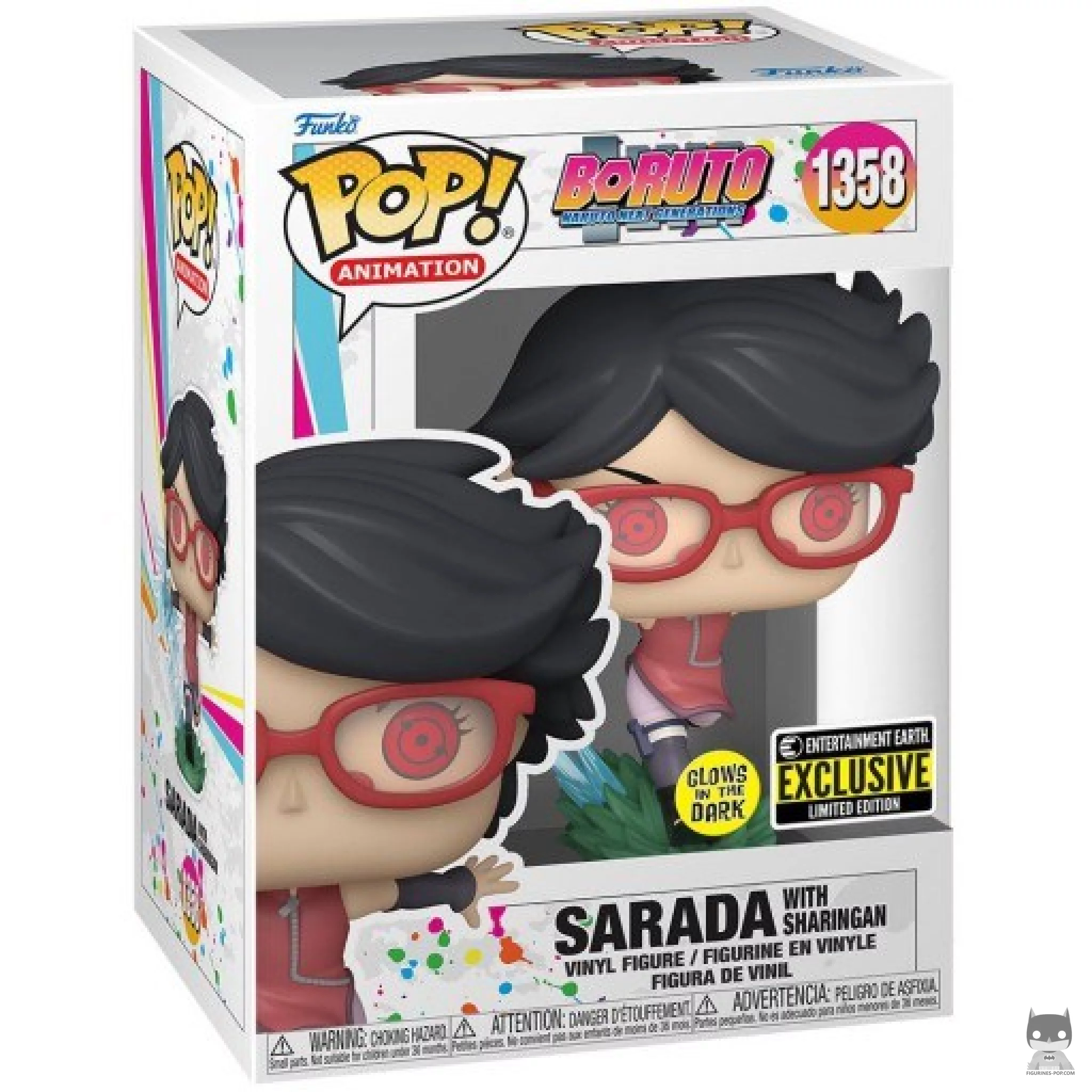 Figurine Funko POP Sarada avec Sharingan (Glow in the Dark) avec boîte