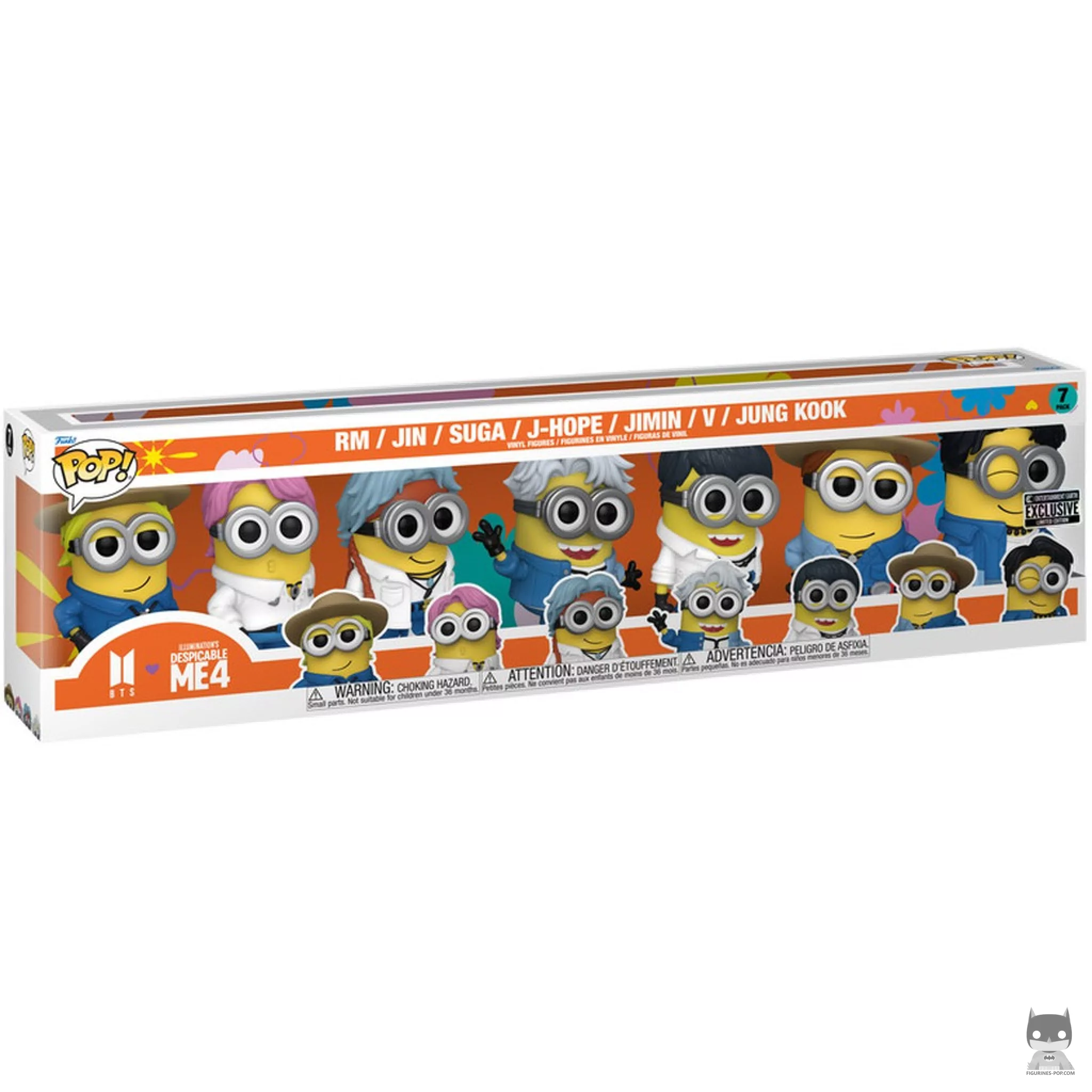 Figurine Funko POP BTS x Minions 7-Pack avec boîte