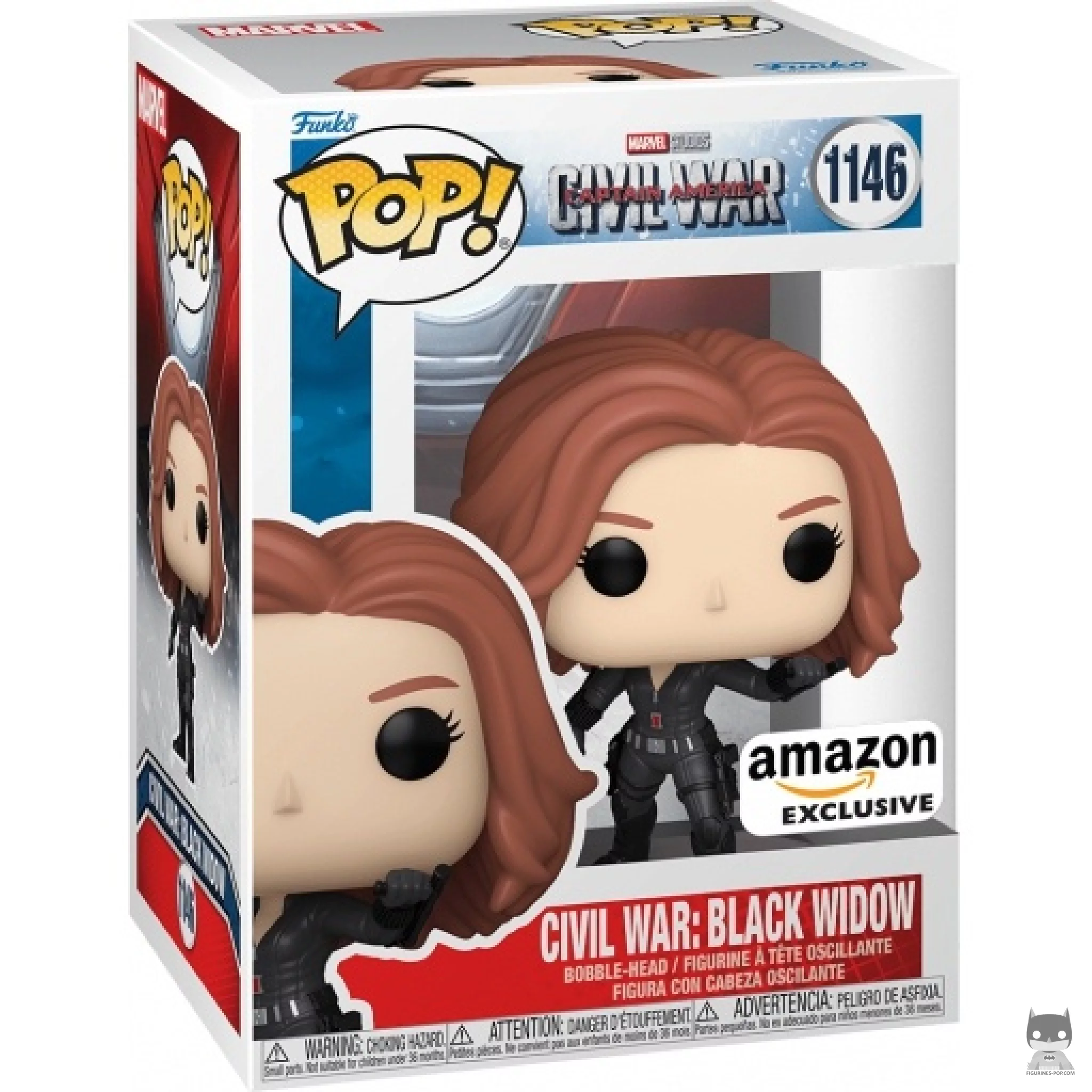 Figurine Funko POP Civil War : Black Widow avec boîte