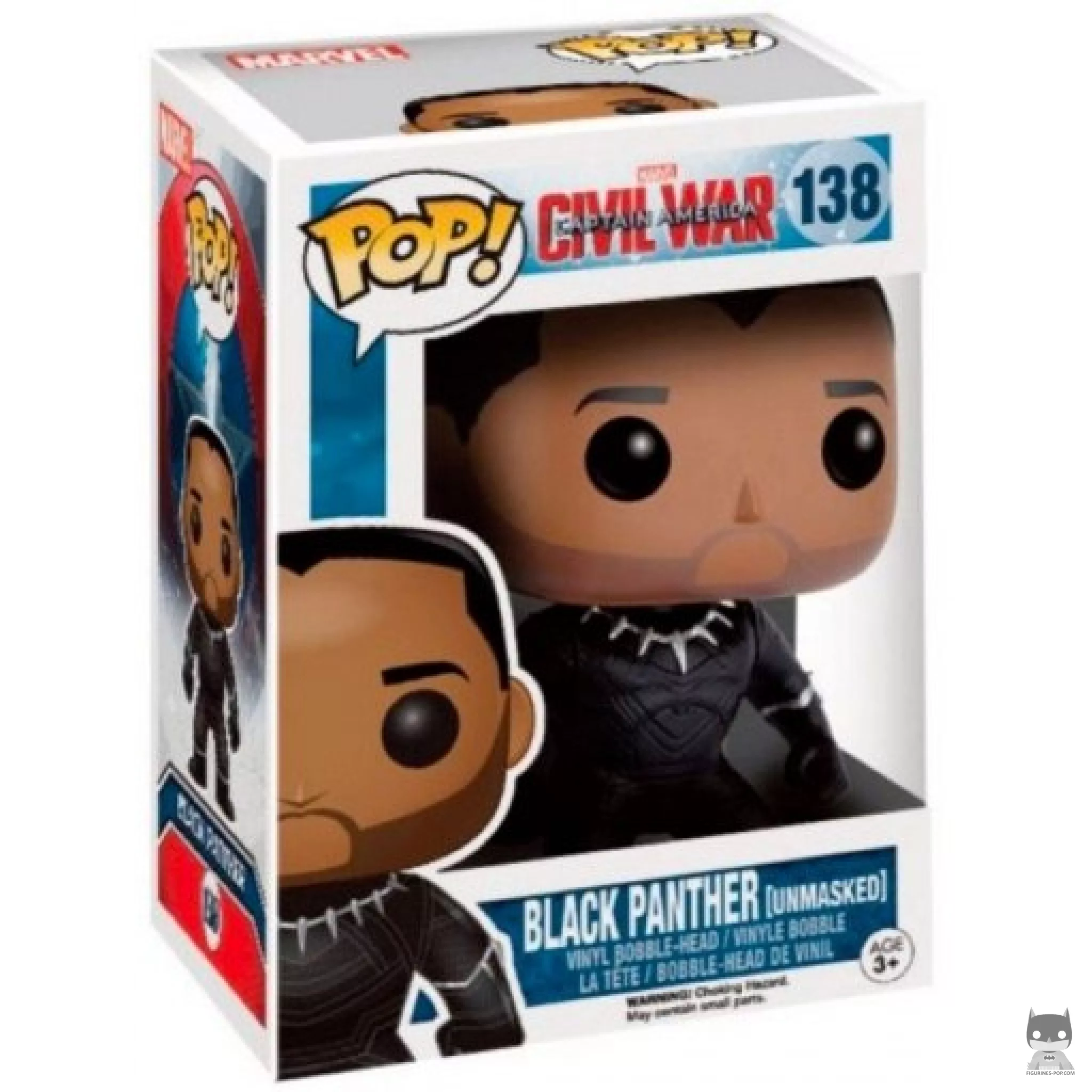 Figurine Funko POP Black Panther (Sans Masque) avec boîte