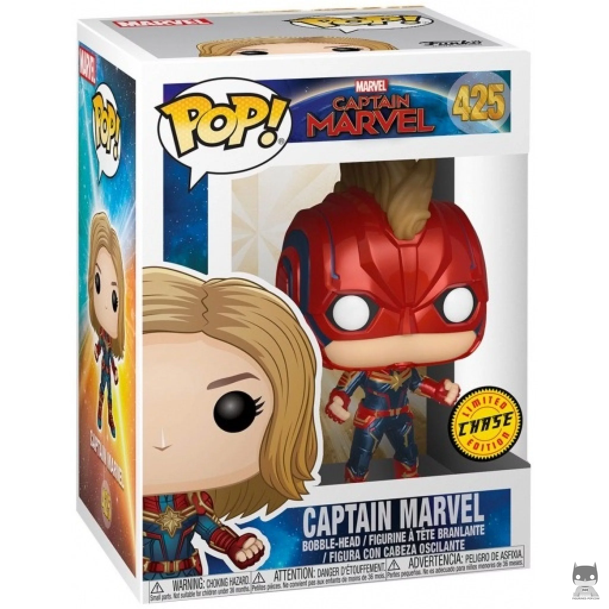 Figurine Funko POP Captain Marvel (Avec Masque) (Chase) avec boîte