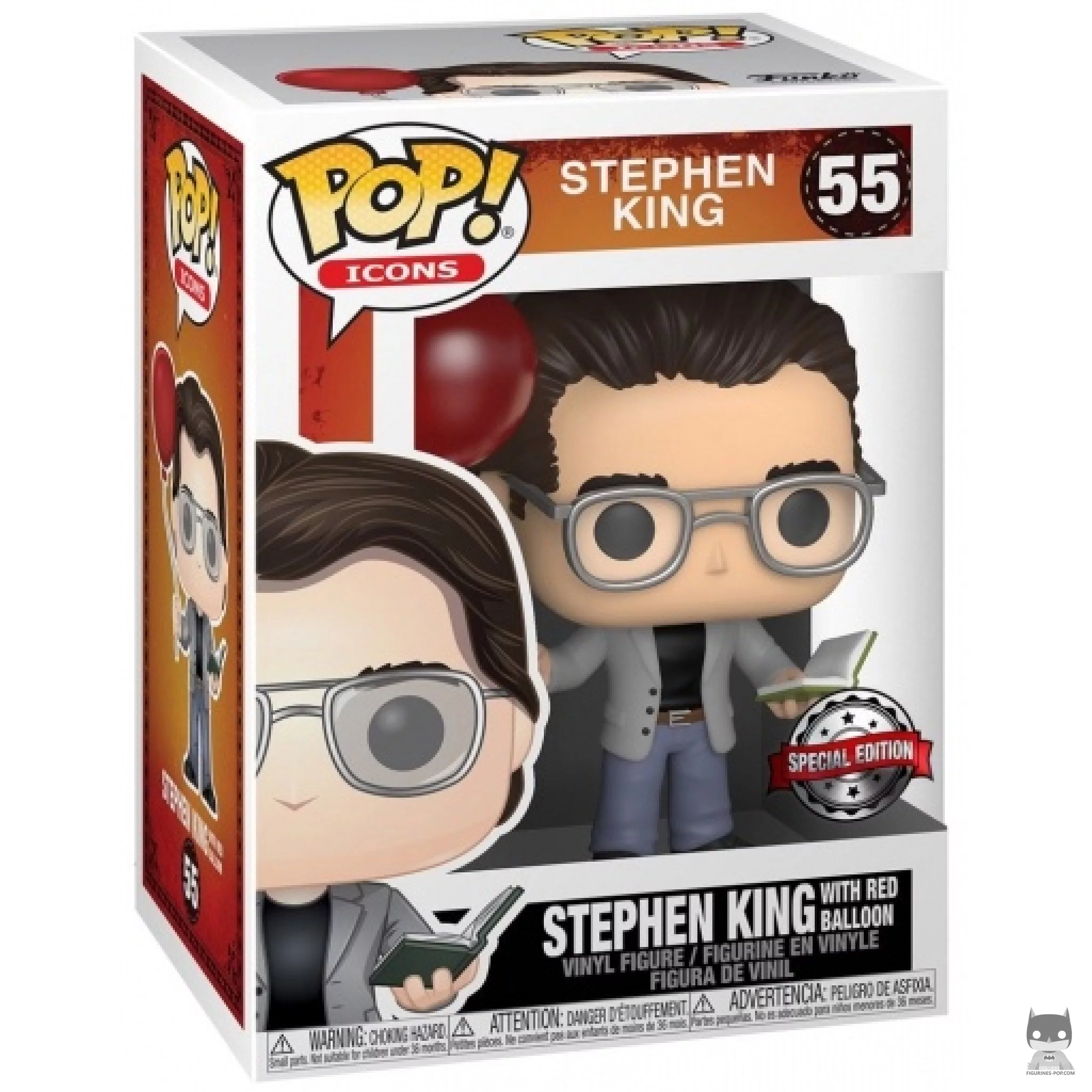 Figurine Funko POP Stephen King avec ballon rouge avec boîte