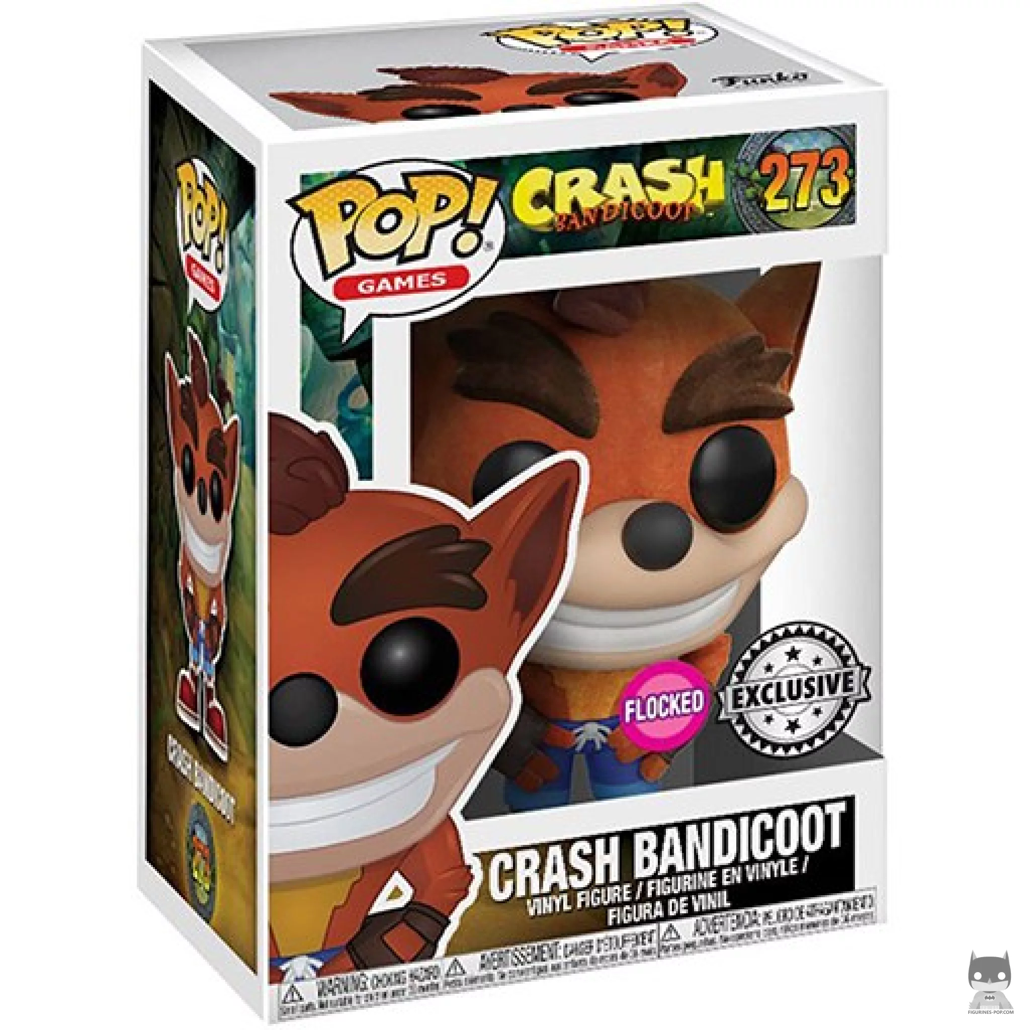 Figurine Funko POP Crash Bandicoot (Flocked) avec boîte