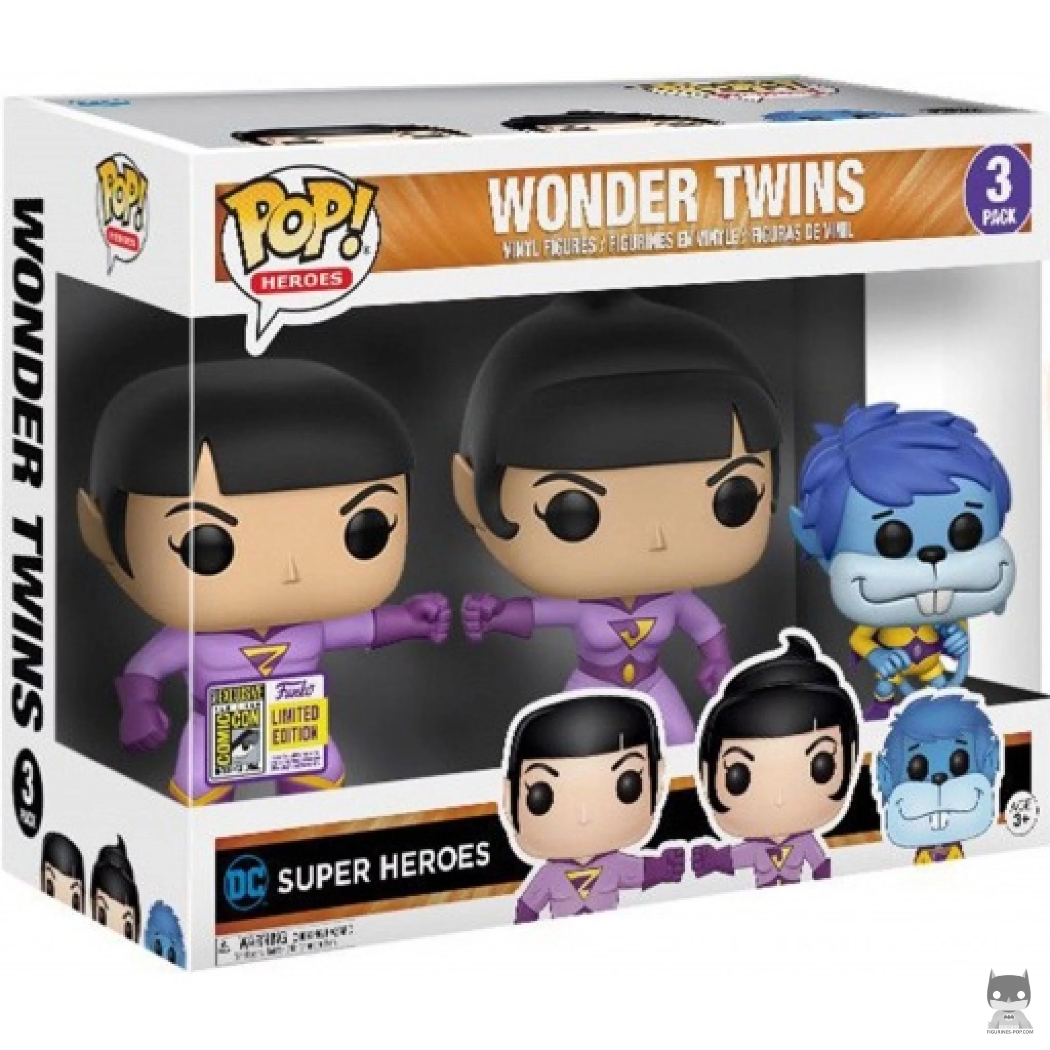 Figurine Funko POP Wonder Twins (Zan, Jayna & Gleek) avec boîte