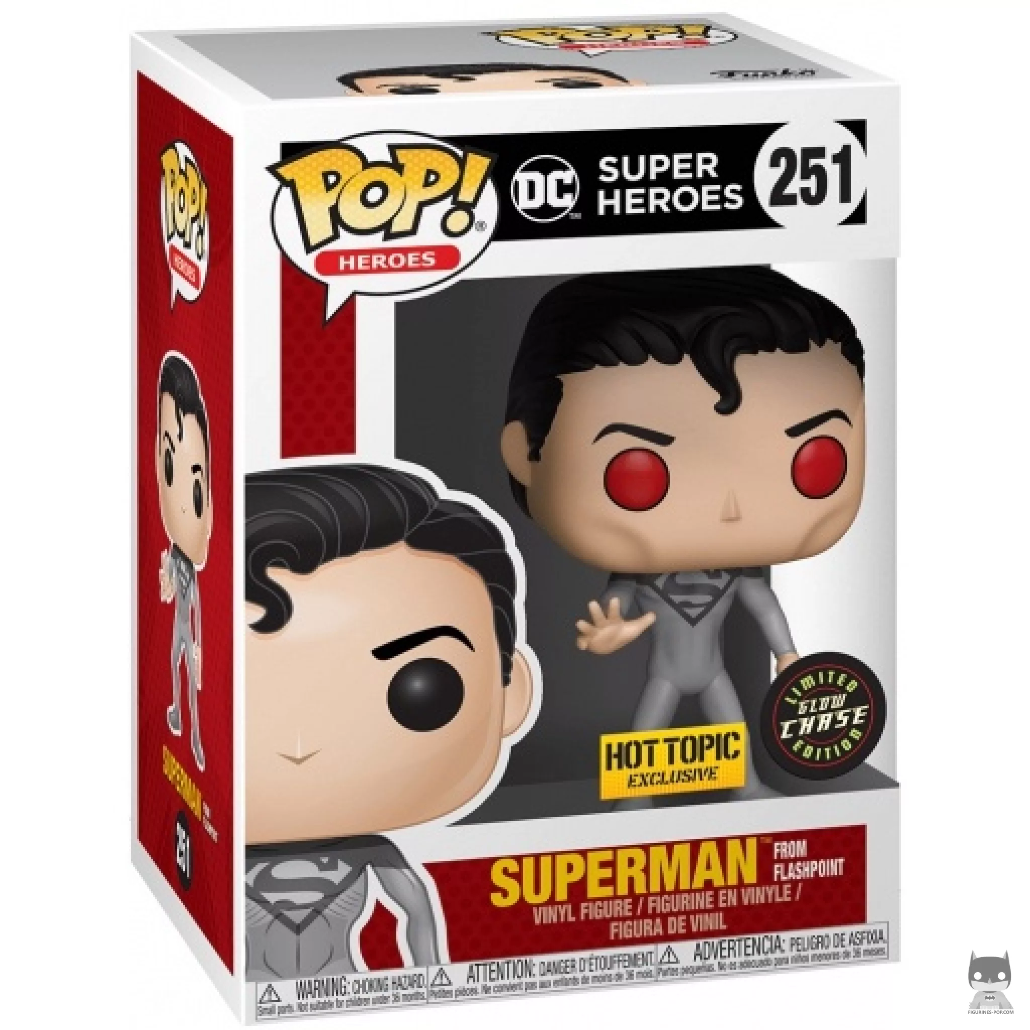 Figurine Funko POP Superman de Flashpoint (Chase & Glow in the Dark) avec boîte