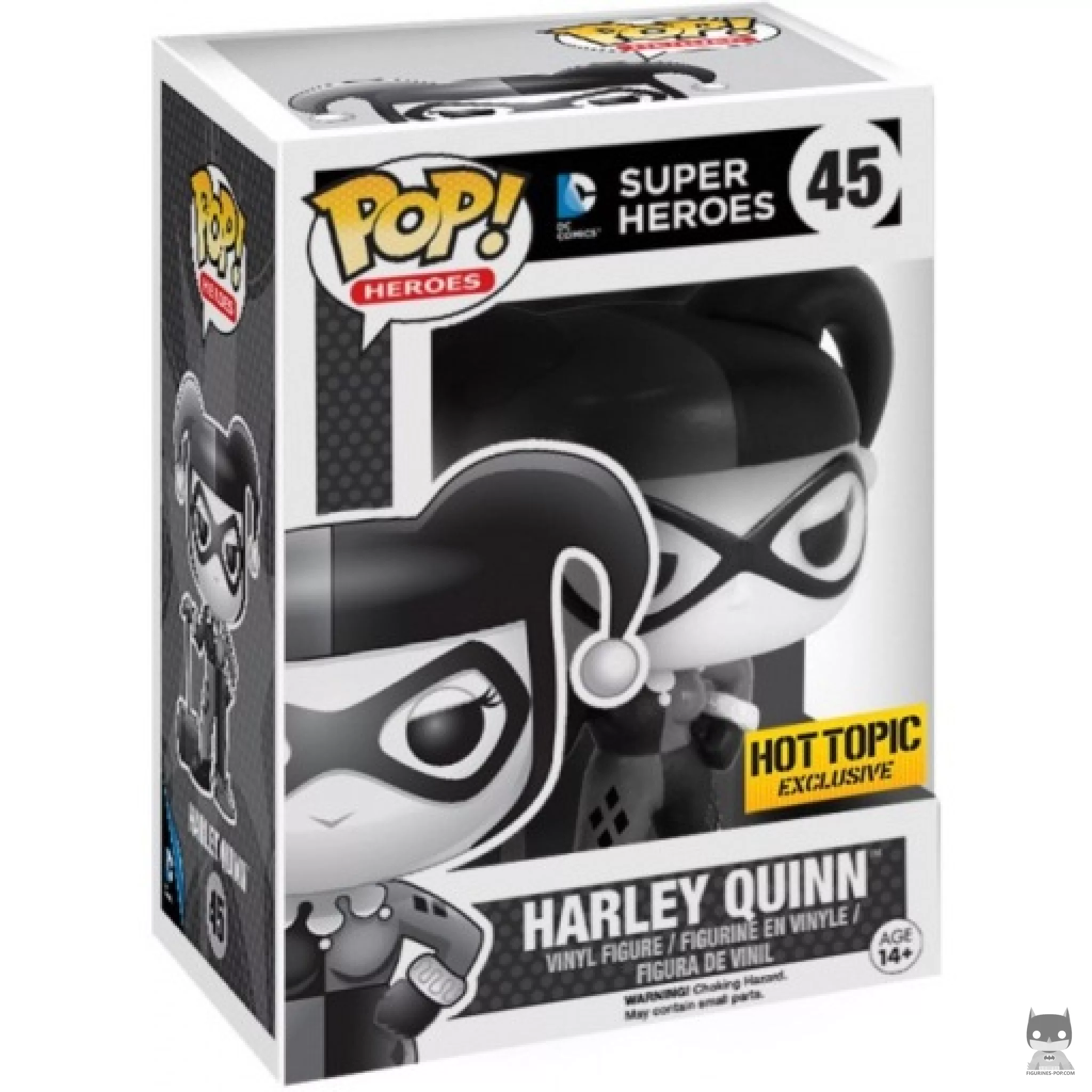 Figurine Funko POP Harley Quinn (Noir & Blanc) avec boîte