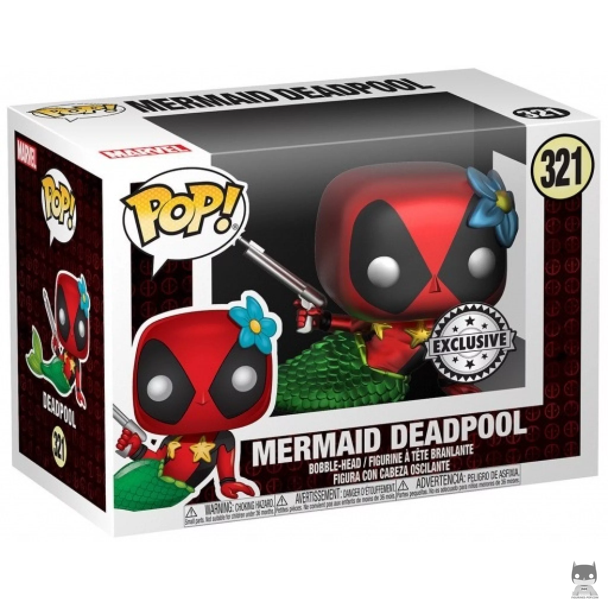 Figurine Funko POP Deadpool Sirène (Metallic) avec boîte