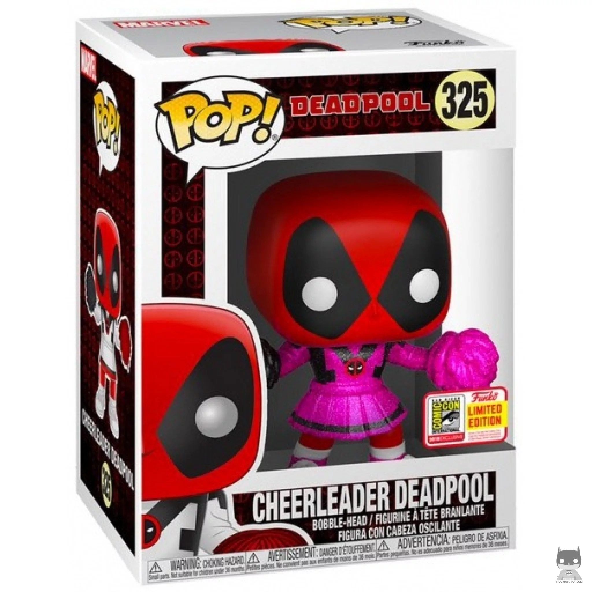 Figurine Funko POP Deadpool Pom-Pom (Glitter) avec boîte