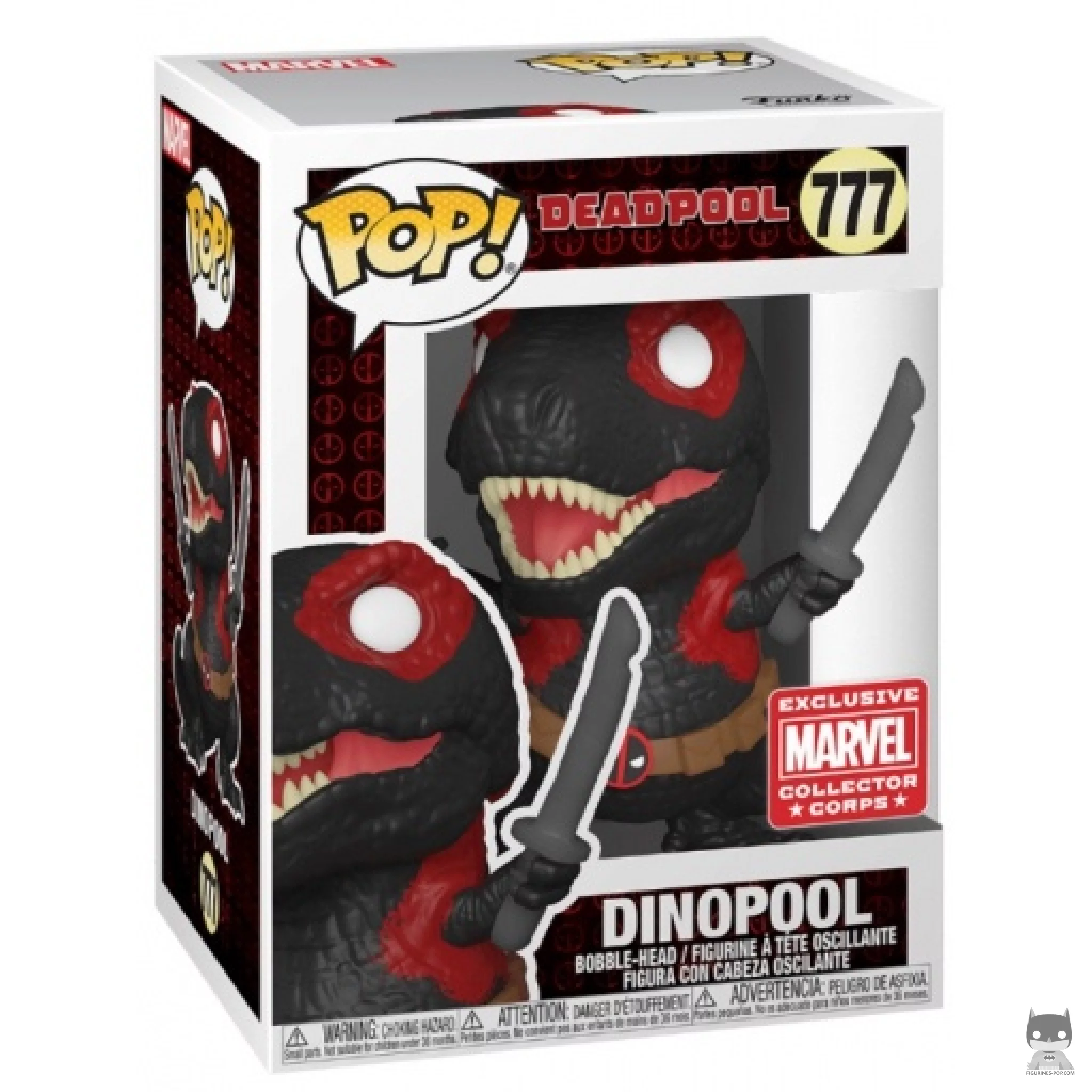 Figurine Funko POP Dinopool (Noir) avec boîte