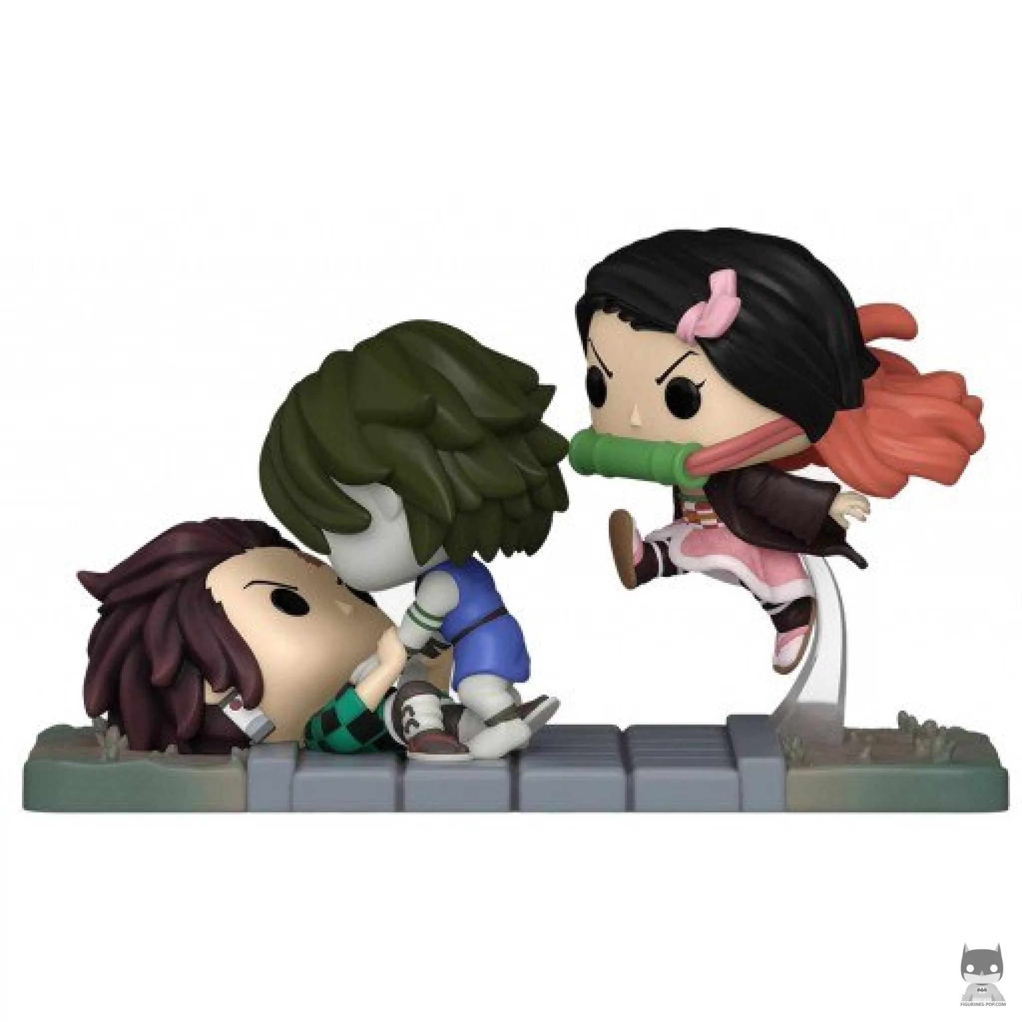 Figurine Funko POP Tanjiro & Nezuko vs. Le Démon du Temple (Demon Slayer)