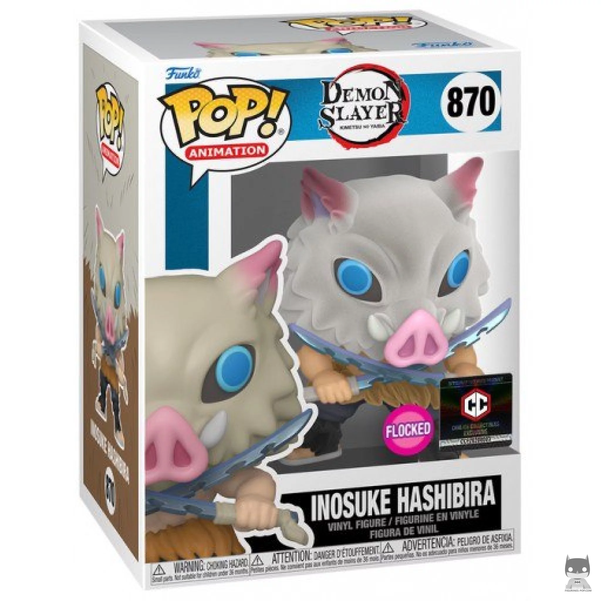 Figurine Funko POP Inosuke Hashibira (Flocked) avec boîte
