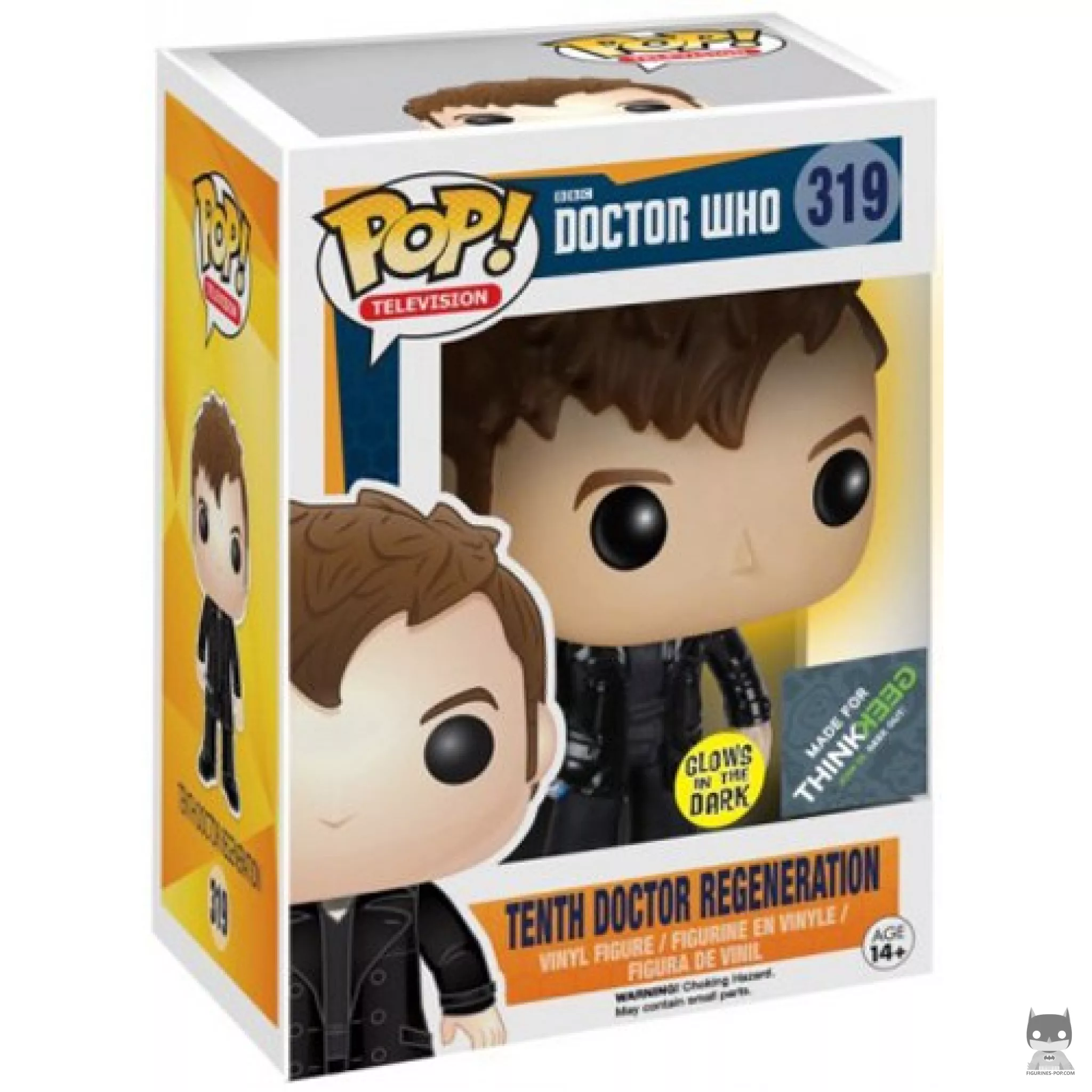 Figurine Funko POP 10ème Docteur (Regéneration) (Glow in the Dark) avec boîte
