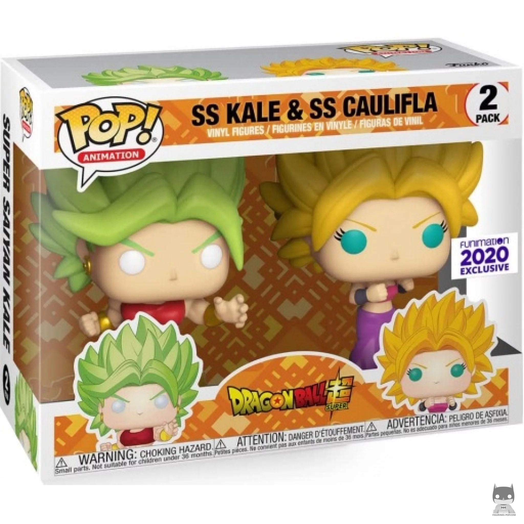 Figurine Funko POP Super Saiyan Kale & Super Saiyan Caulifla avec boîte