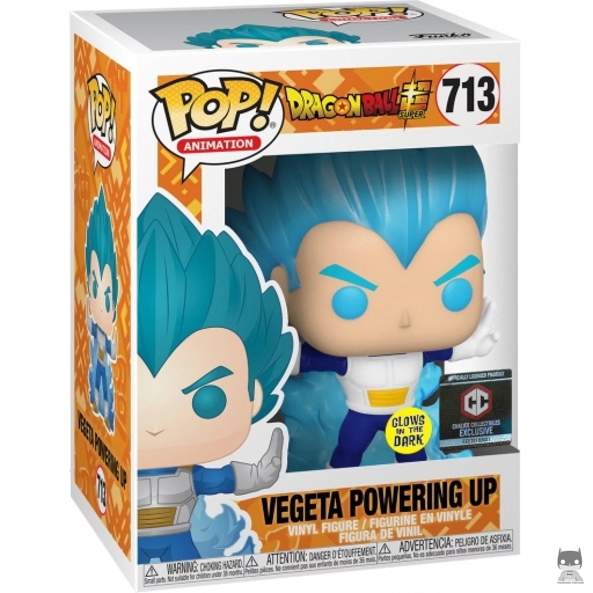 Figurine Funko POP Vegeta Mise sous Tension (Glow in the Dark) avec boîte