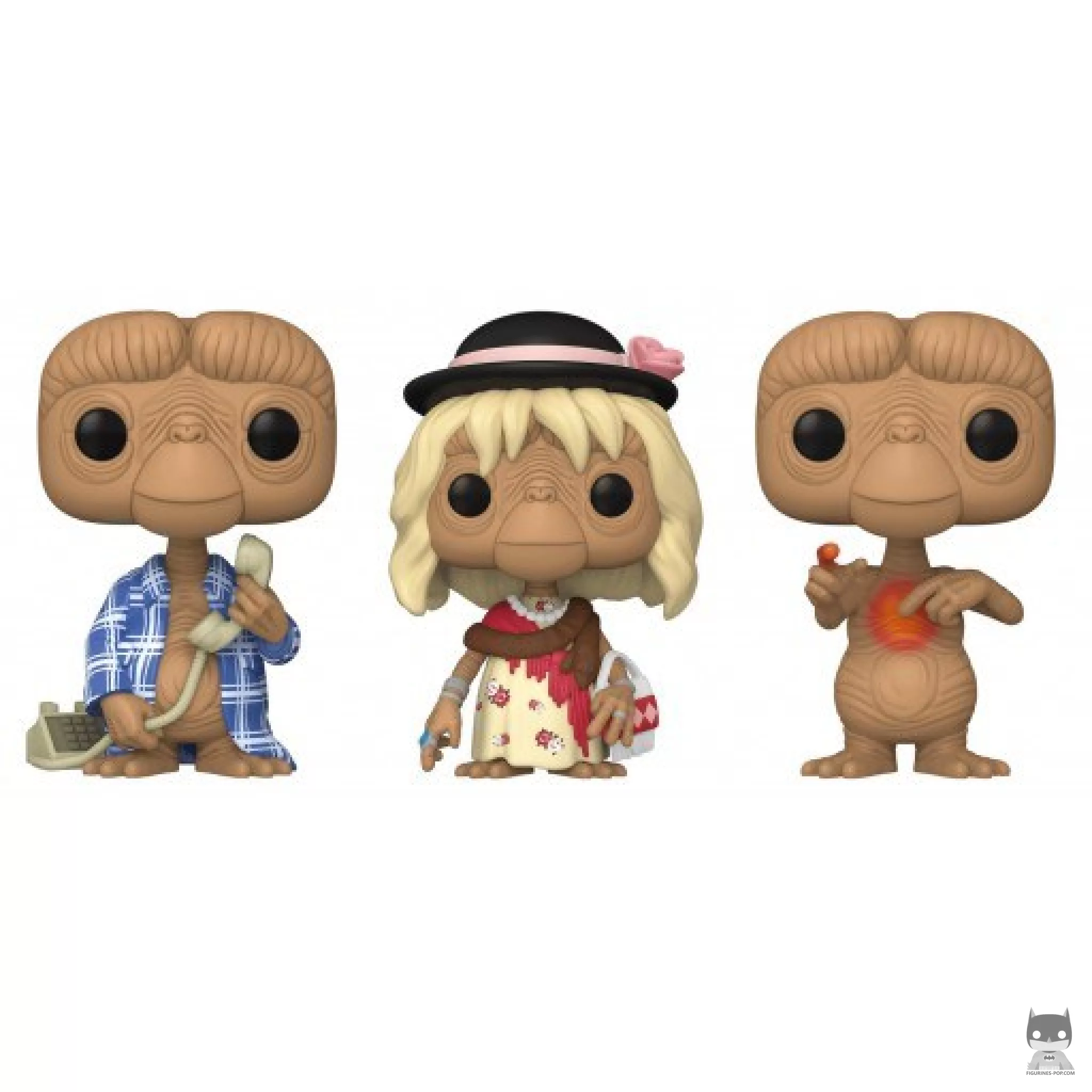 Figurine Funko POP E.T. déguisé, E.T. en Peignoir & E.T. avec Fleurs (E.T. l'extra-terrestre)