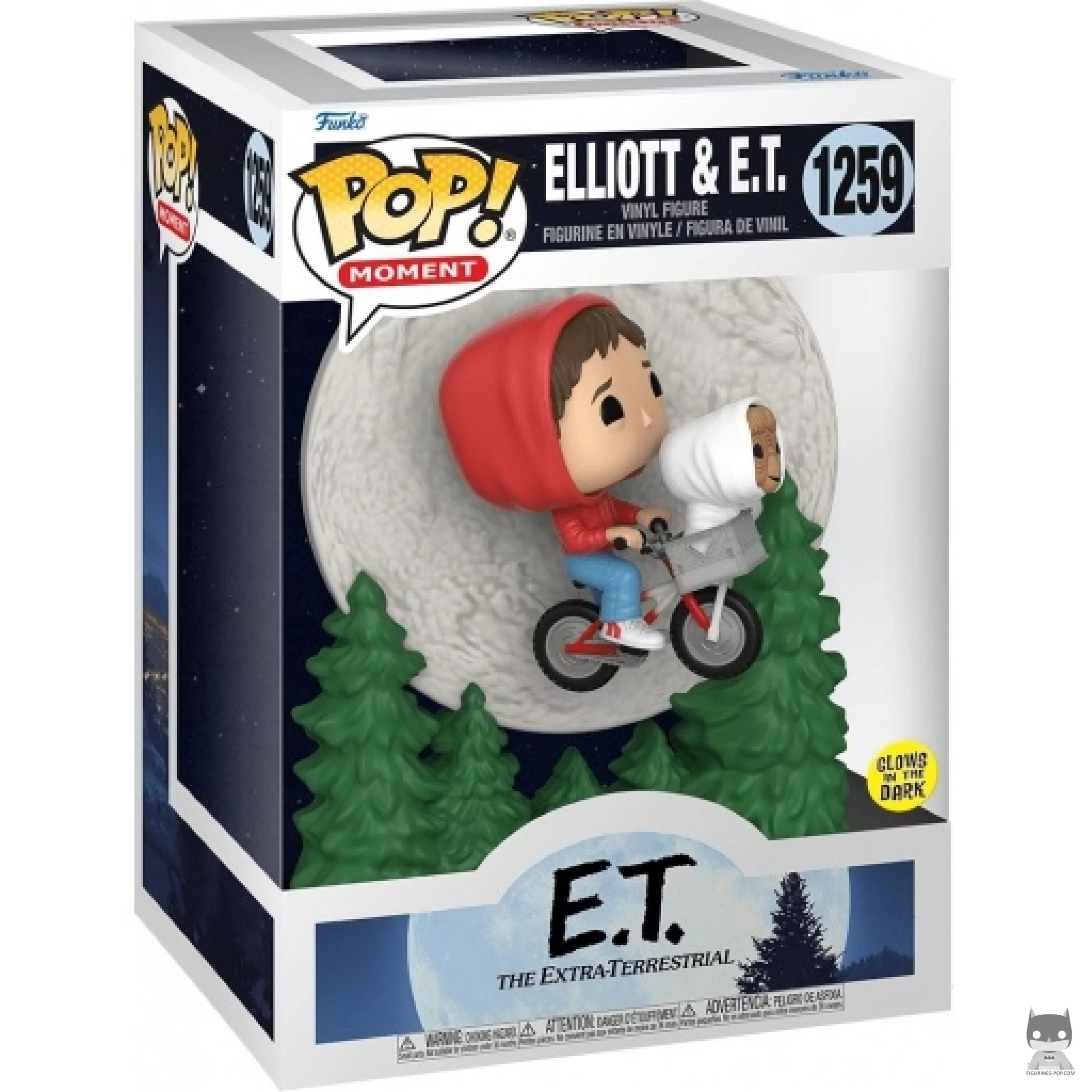 Figurine Funko POP Elliot & E.T. Vol à Vélo (Glow in the Dark) avec boîte