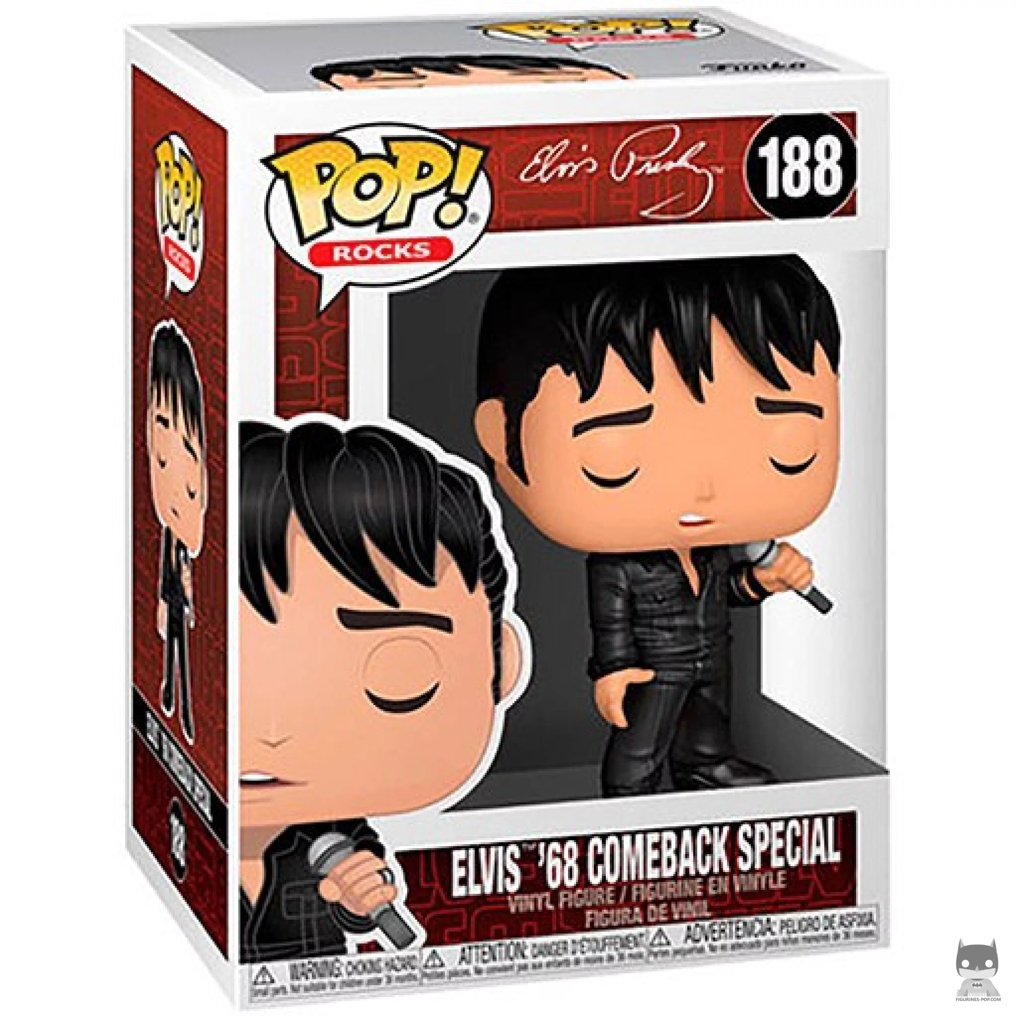 Figurine Funko POP Elvis'68 Comeback Special avec boîte