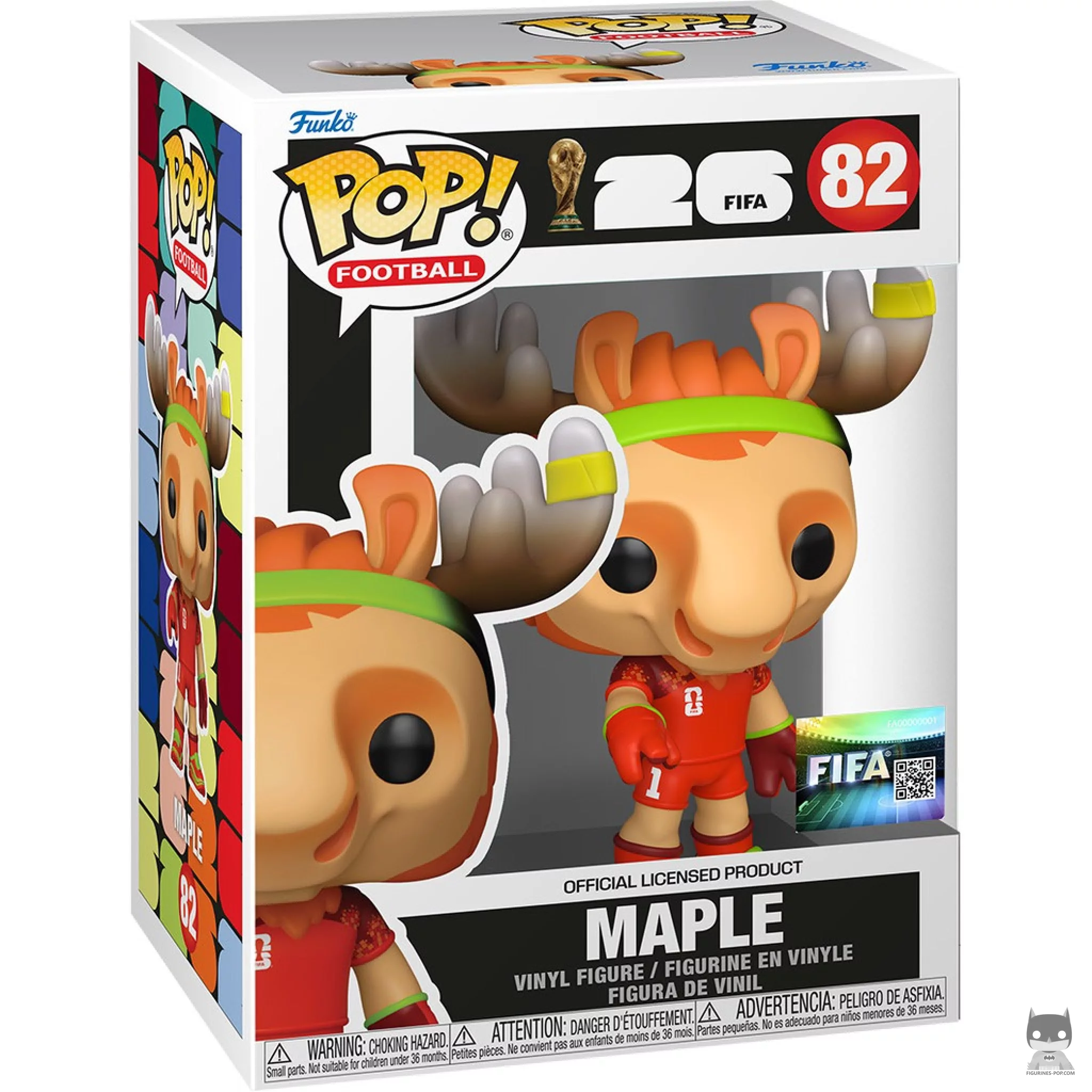 Figurine Funko POP Maple (Mascotte de la Coupe du monde 2026) avec boîte