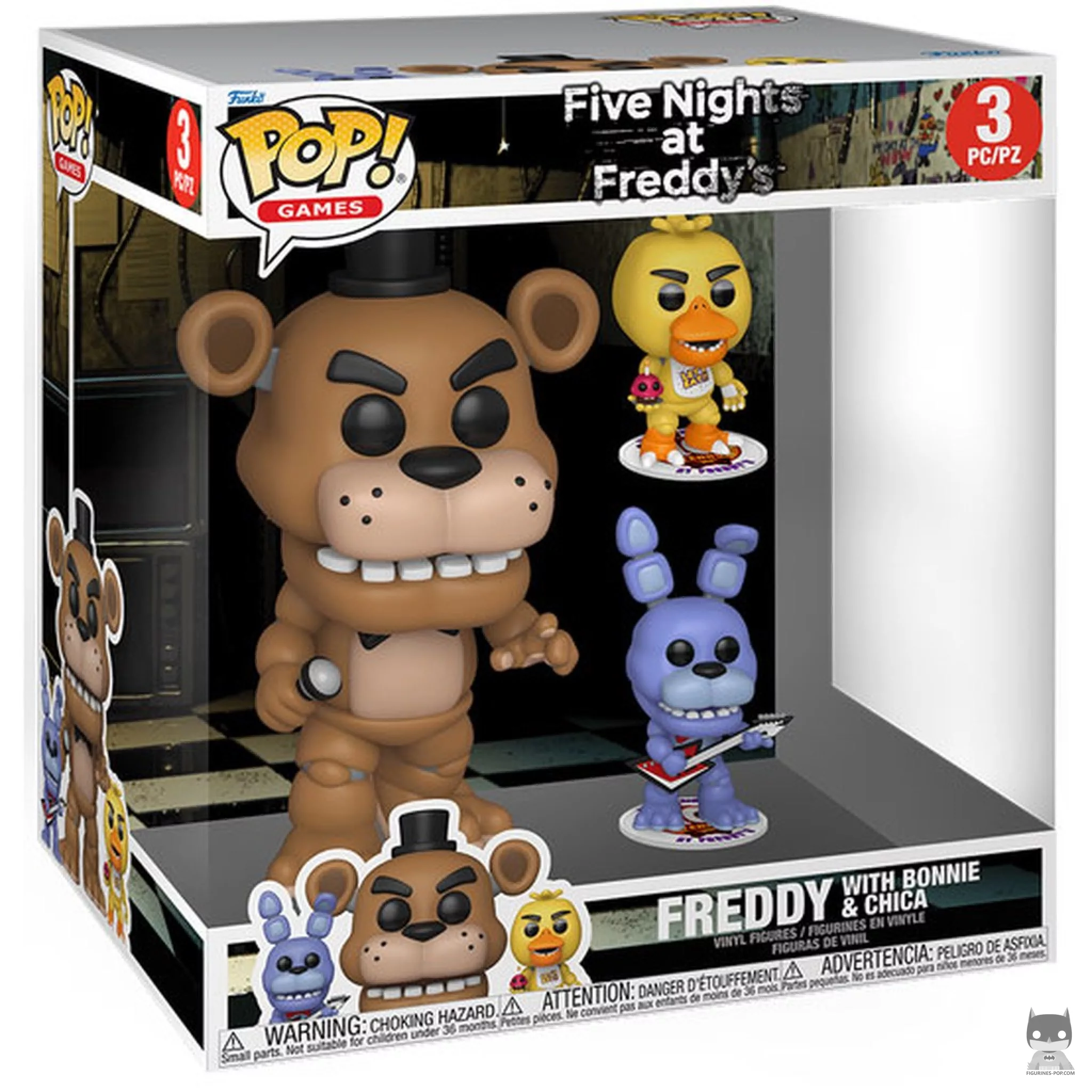 Figurine Funko POP Freddy avec Bonnie & Chica (Supersized) avec boîte