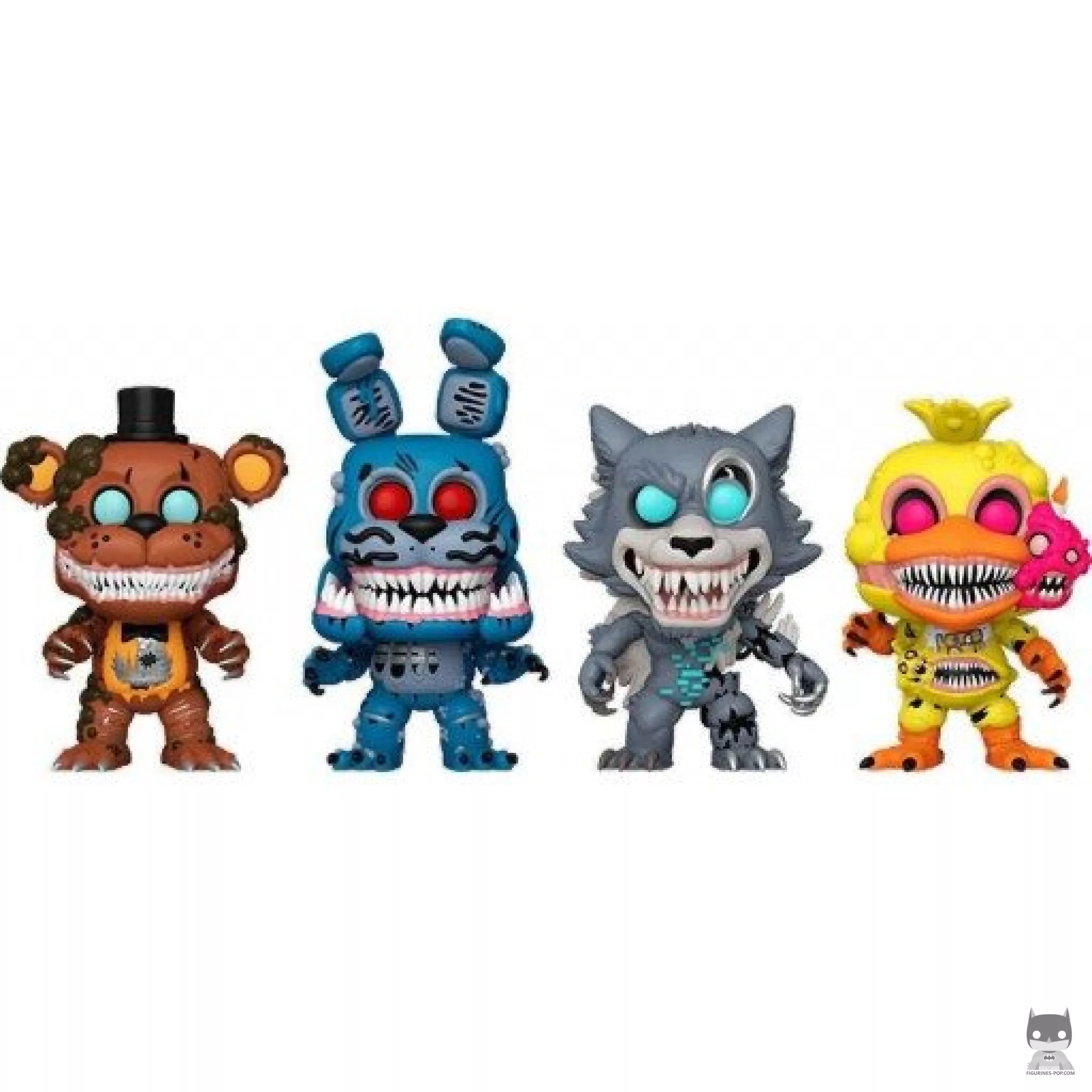 Figurine Funko POP Twisted Freddy, Bonnie, Wolf & Chica (Glow in the Dark) (Five Nights at Freddy's)