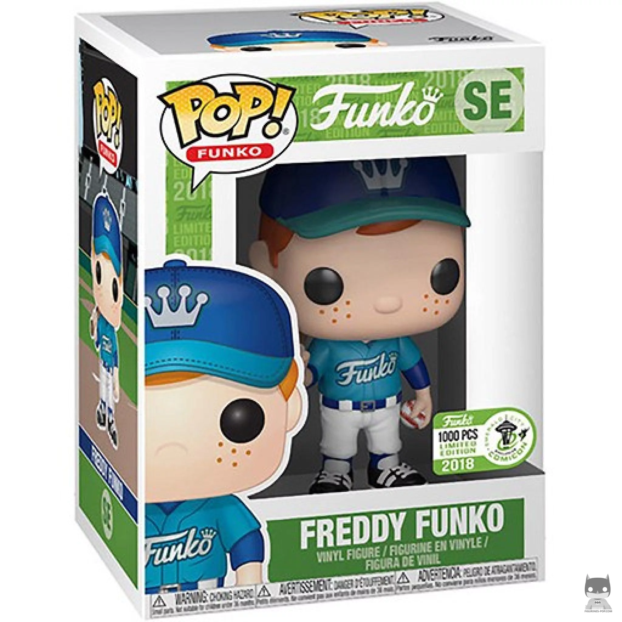 Figurine Funko POP Freddy Funko (Baseball) (Bleu ciel) avec boîte