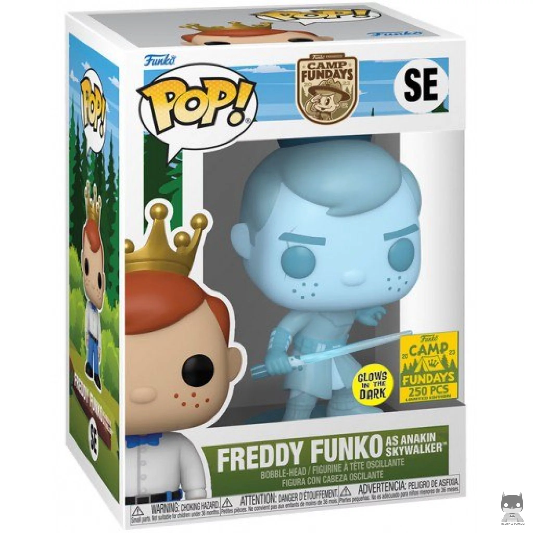 Figurine Funko POP Freddy Funko en Anakin Skywalker (Glow in the Dark) avec boîte