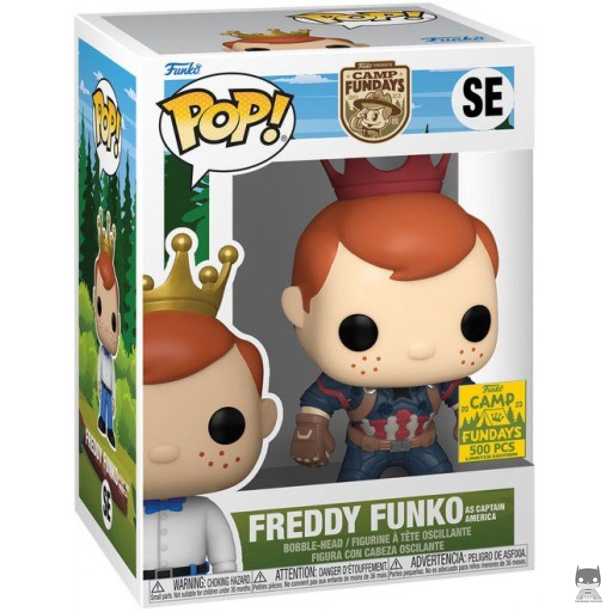 Figurine Funko POP Freddy Funko en Captain America avec boîte