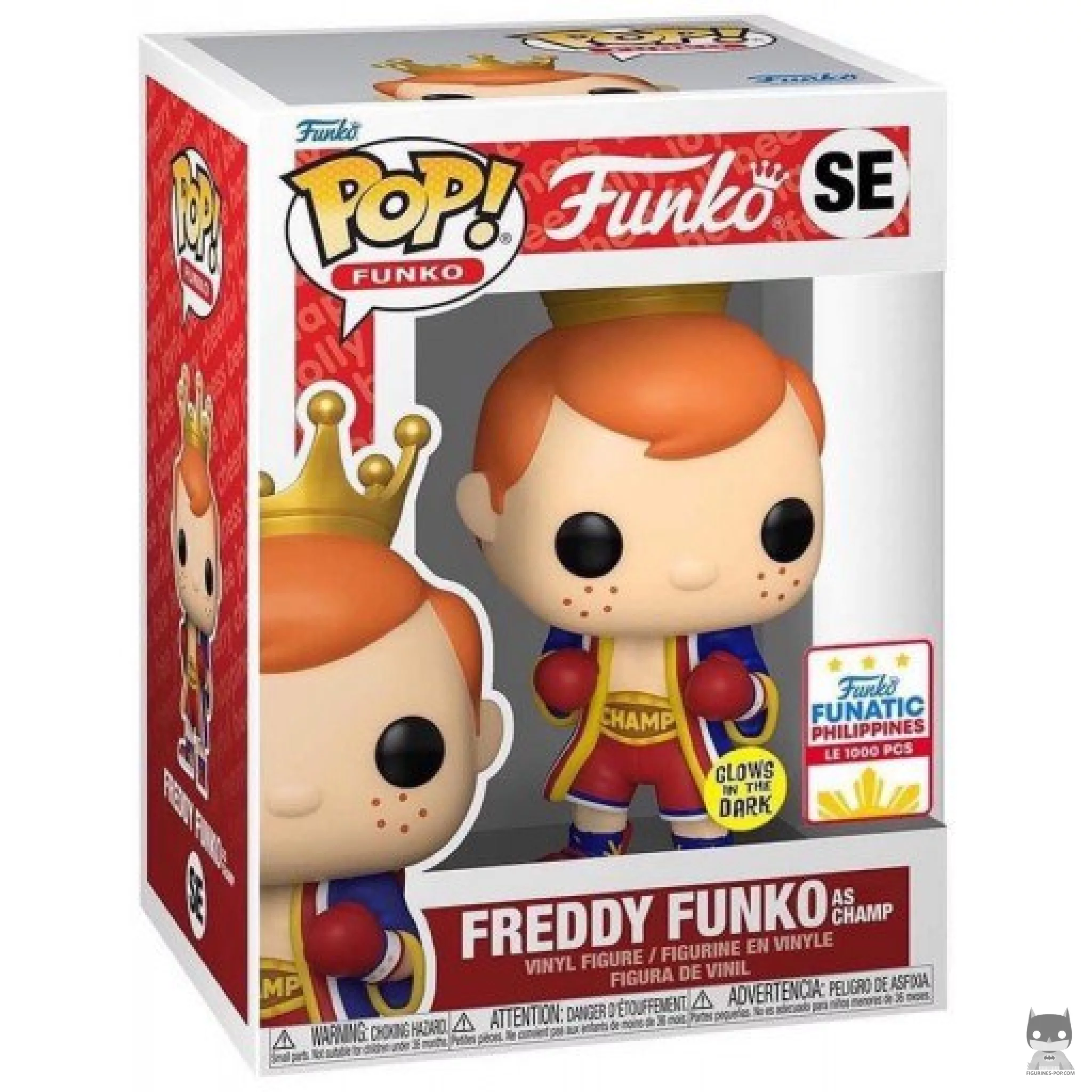 Figurine Funko POP Freddy Funko en Champion de Boxe (Glow in the Dark) avec boîte