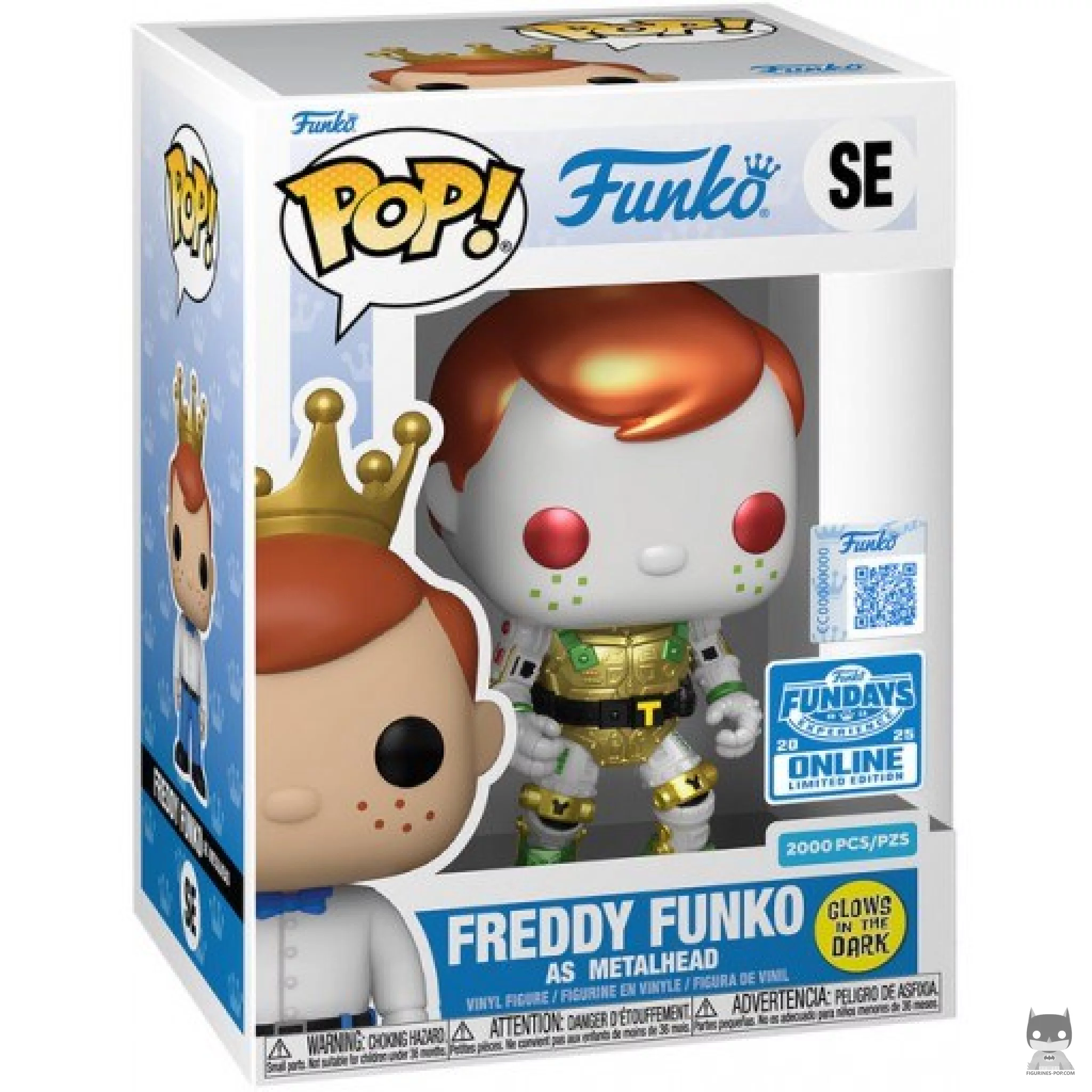 Figurine Funko POP Freddy Funko en Metalhead (Glow in the Dark) avec boîte