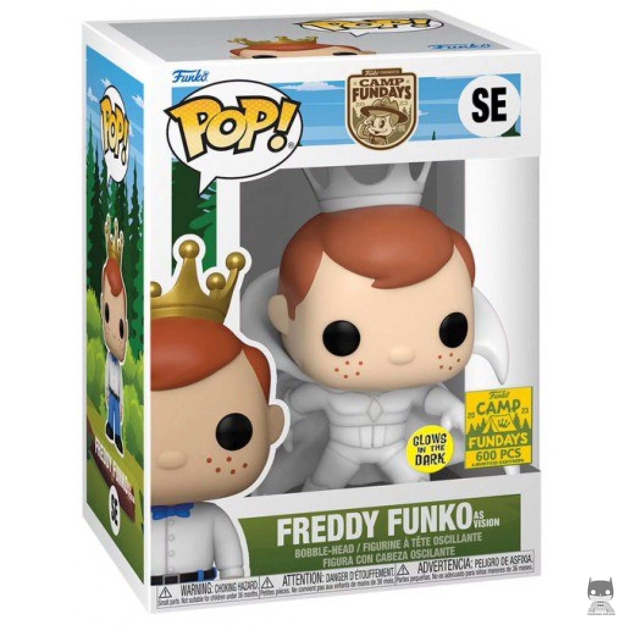 Figurine Funko POP Freddy Funko en Vision (Blanc) (Glow in the Dark) avec boîte