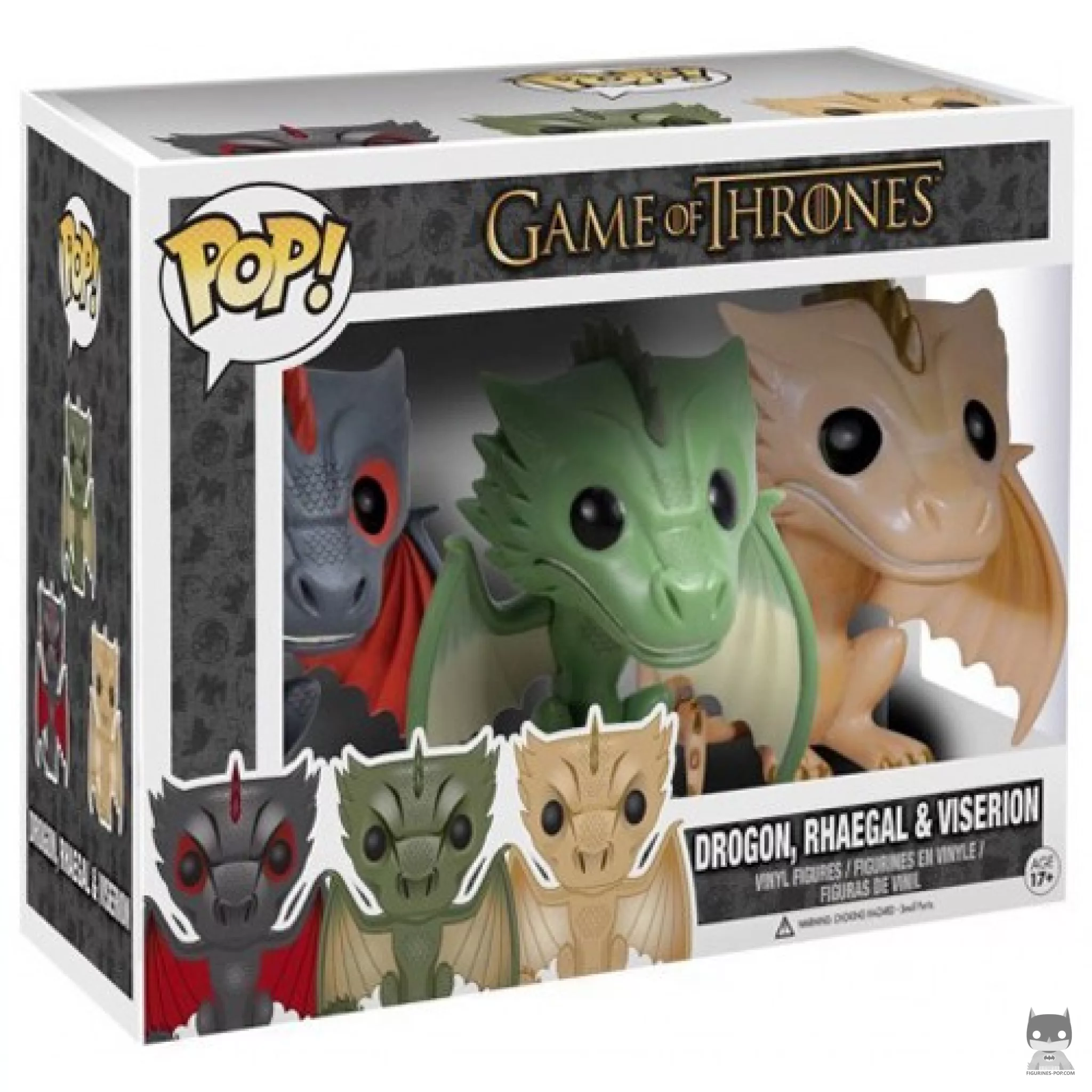 Figurine Funko POP Drogon, Rhaegal & Viserion avec boîte