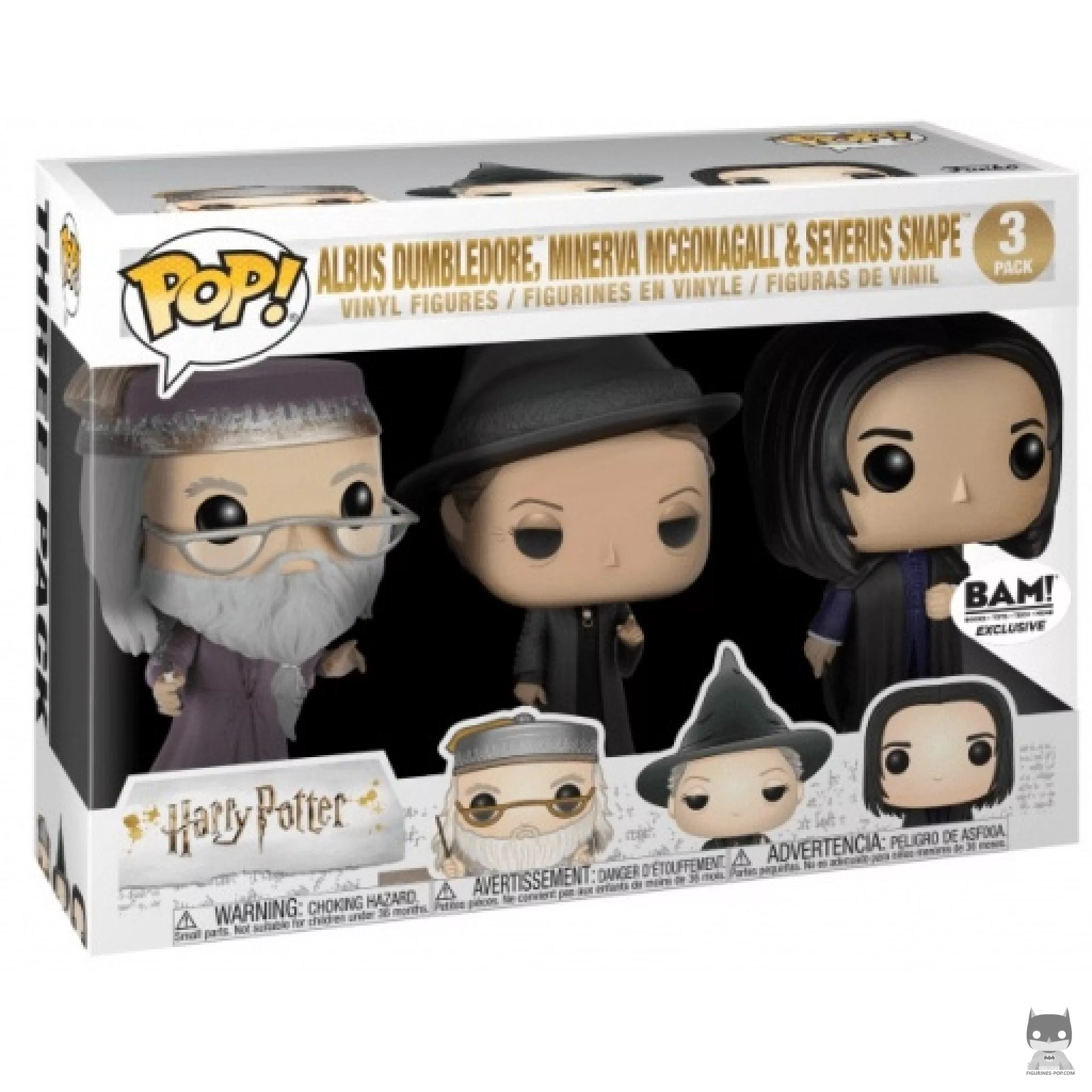Figurine Funko POP Professeurs (Albus Dumbledore, Minerva McGonagall & Severus Rogue) avec boîte