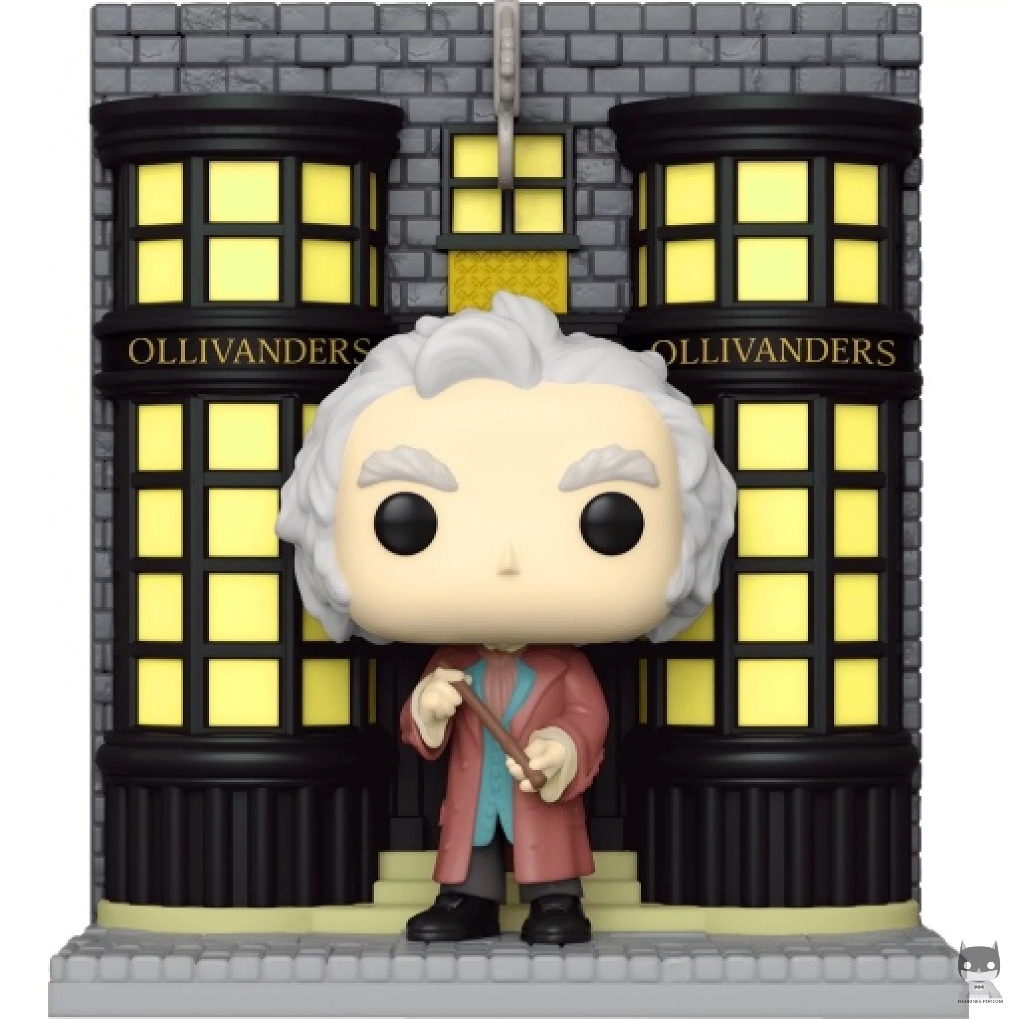 Figurine Funko POP Garrick Ollivander devant Boutique de Baguettes Magiques Ollivanders (Chemin de Traverse) (Harry Potter)
