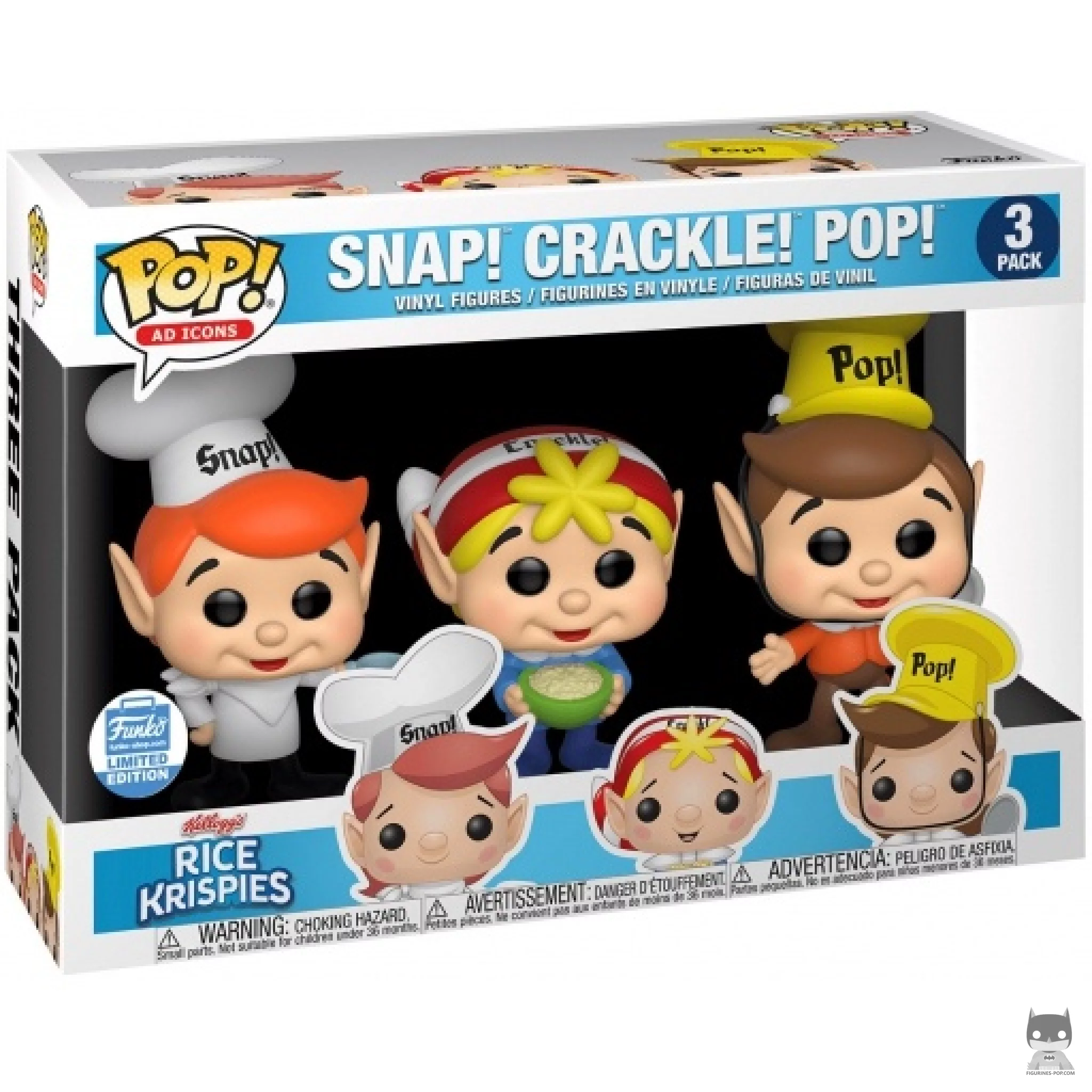 Figurine Funko POP Kellogg's Rice Krispies (Snap, Crackle & Pop) avec boîte