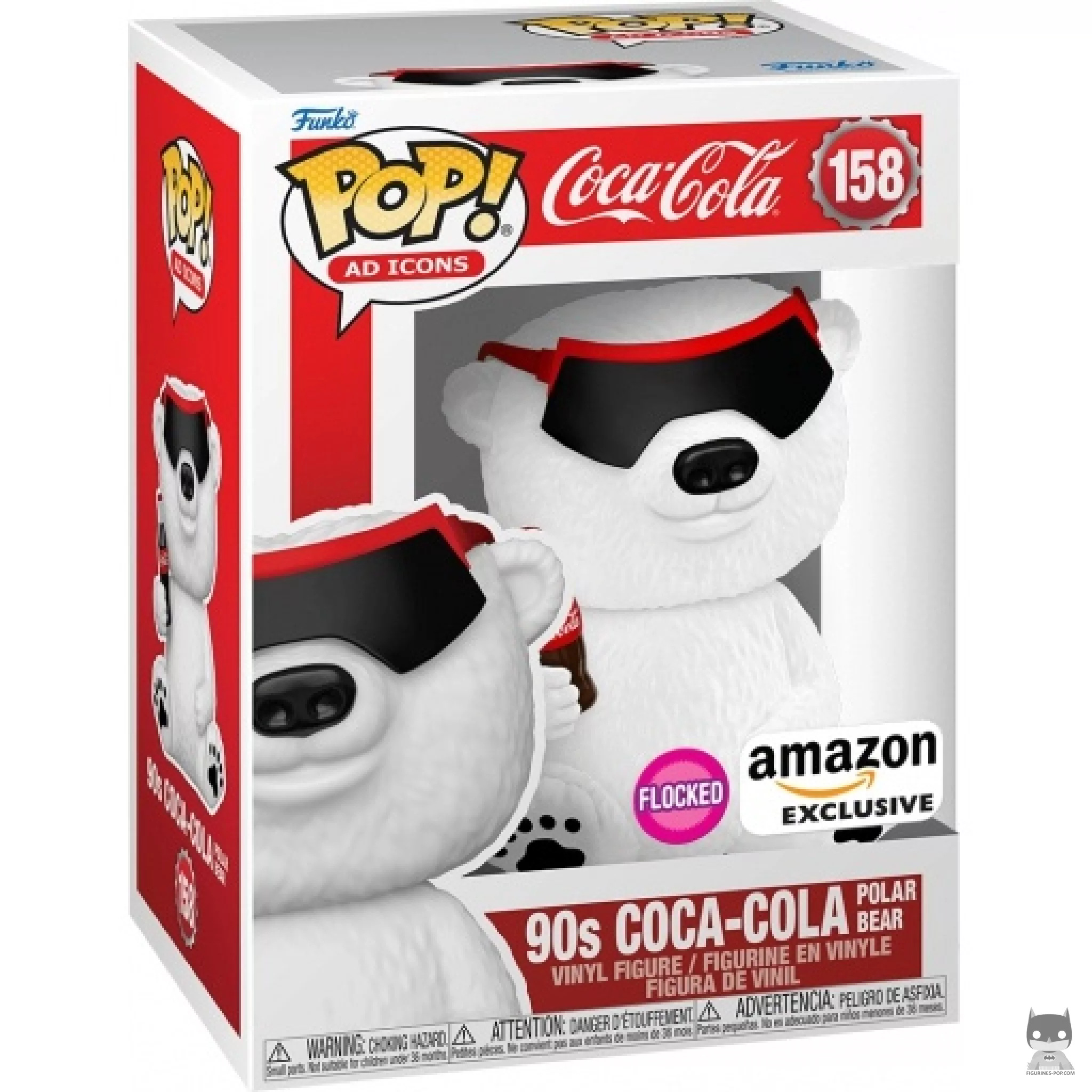 Figurine Funko POP Ours polaire Coca-Cola Années 90 (Flocked) avec boîte