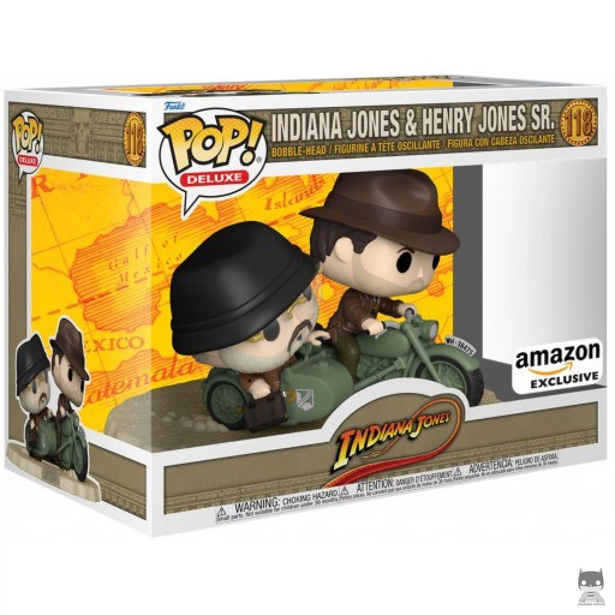 Figurine Funko POP Indiana Jones et Henry Jones à moto avec boîte