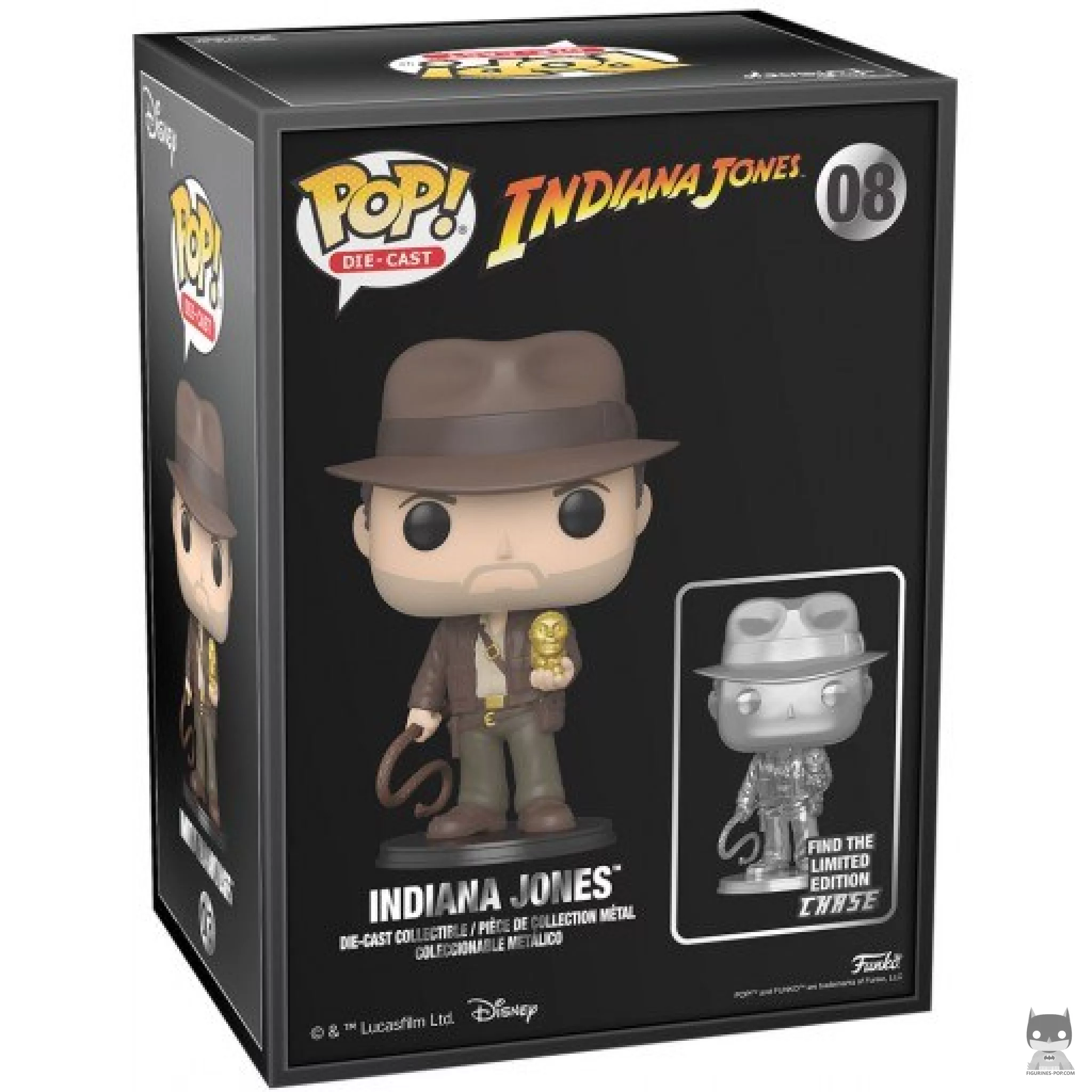 Figurine Funko POP Indiana Jones avec l'idole en or (Chase & Silver) avec boîte