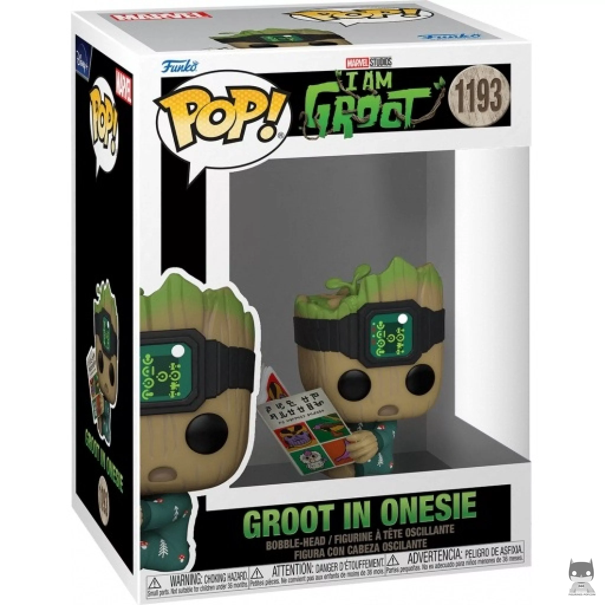 Figurine Funko POP Groot en Grenouillère assis avec boîte
