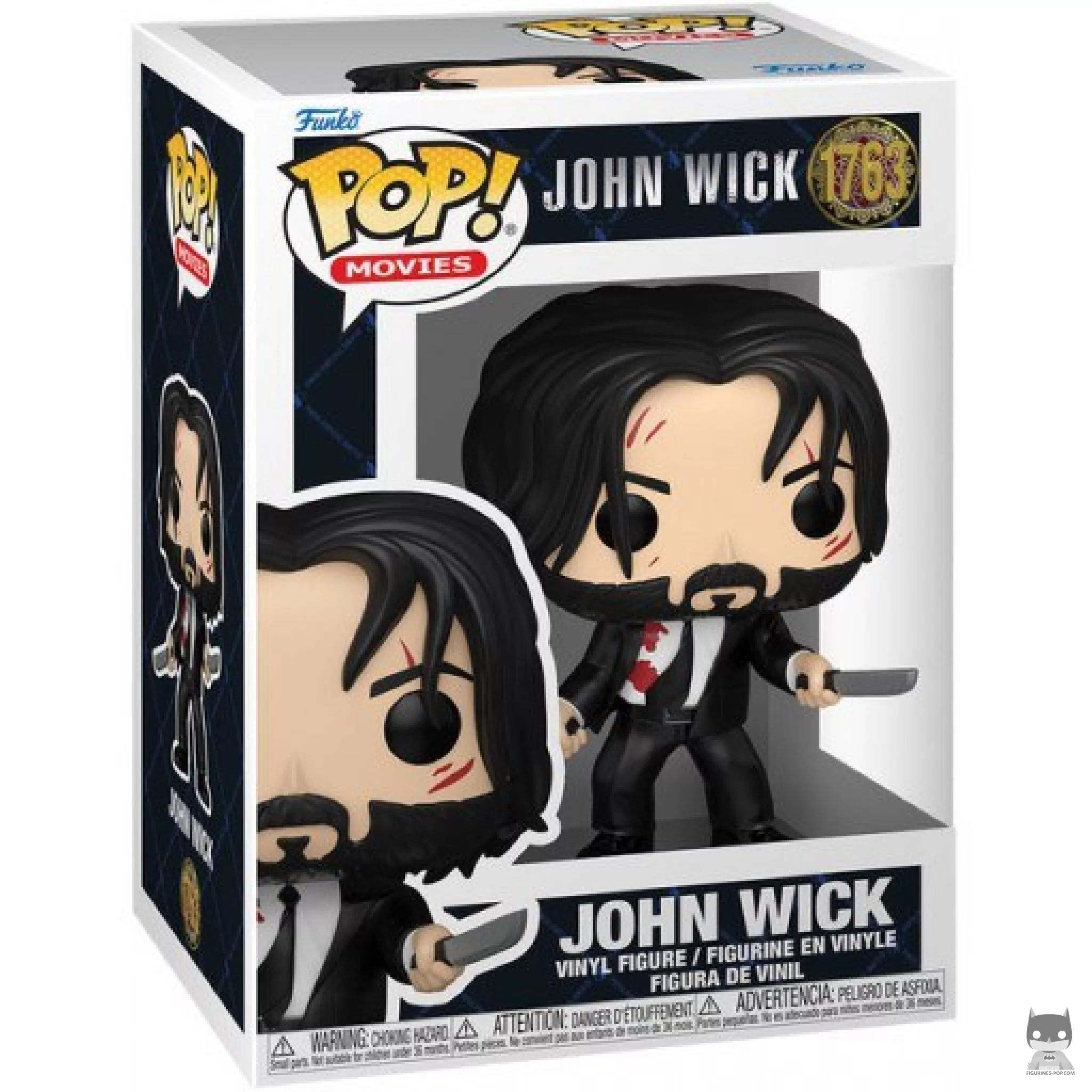 Figurine Funko POP John Wick avec deux Couteaux (Ensanglanté) avec boîte