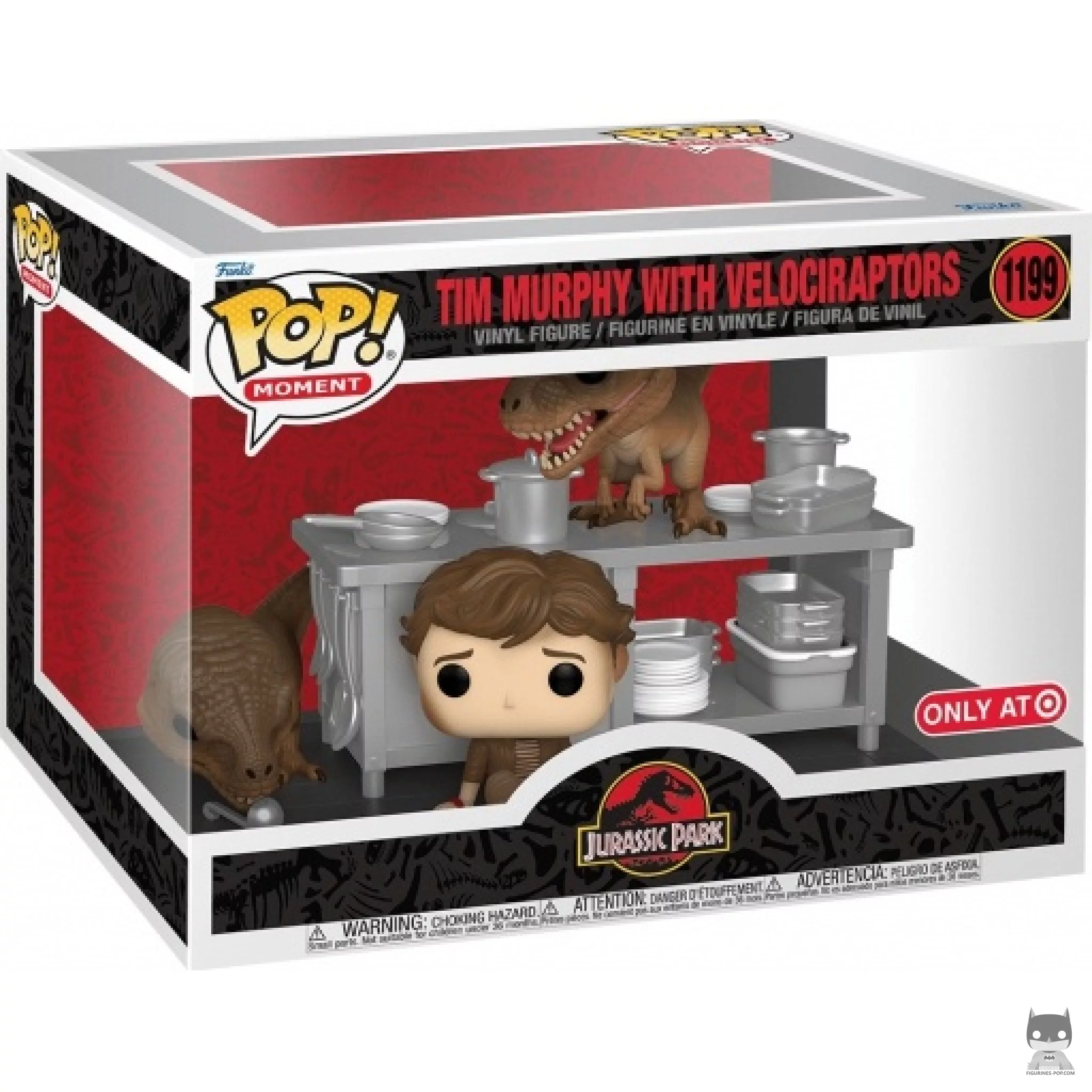 Figurine Funko POP Tim Murphy avec Velociraptors avec boîte