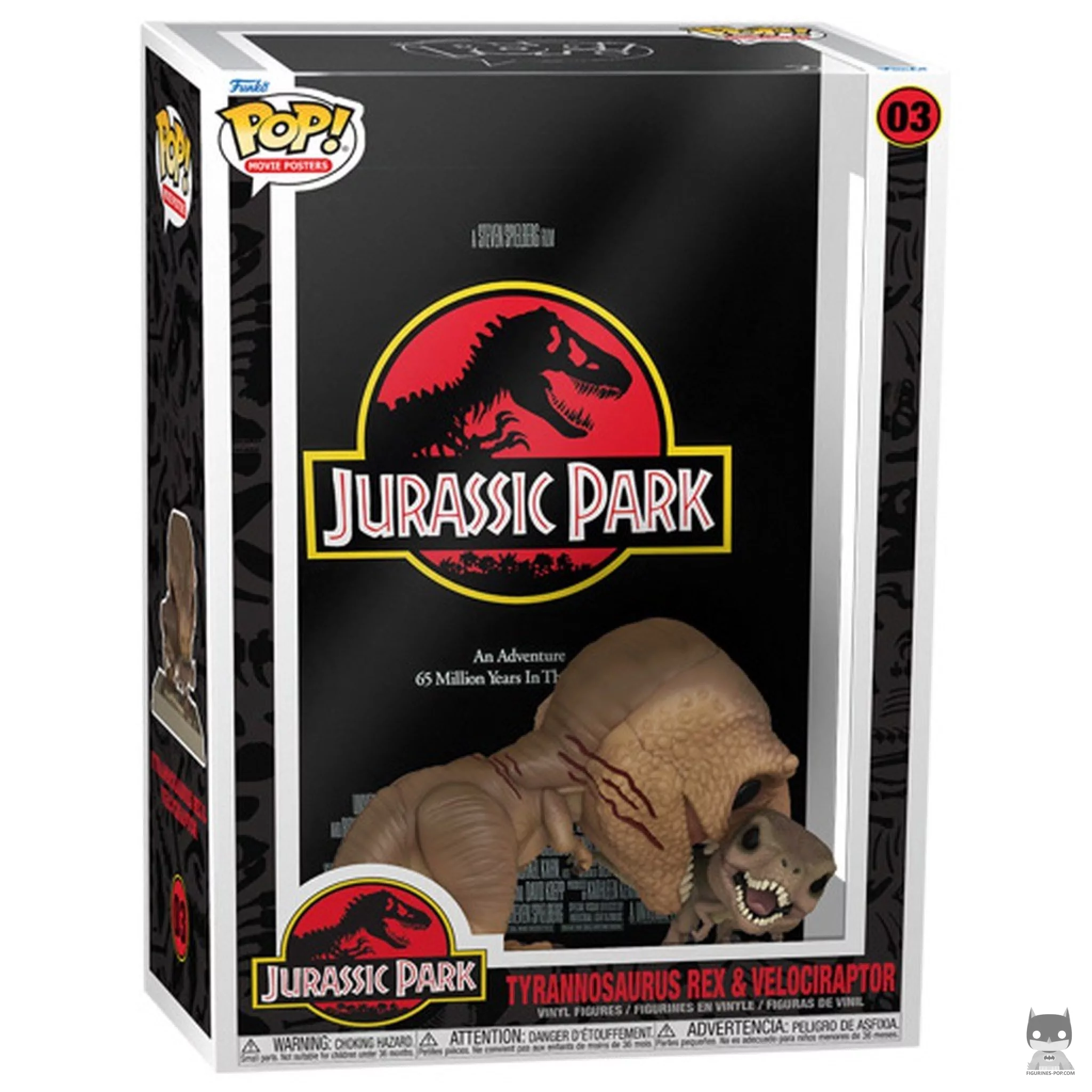 Figurine Funko POP Tyrannosaurus Rex & Velociraptor avec boîte