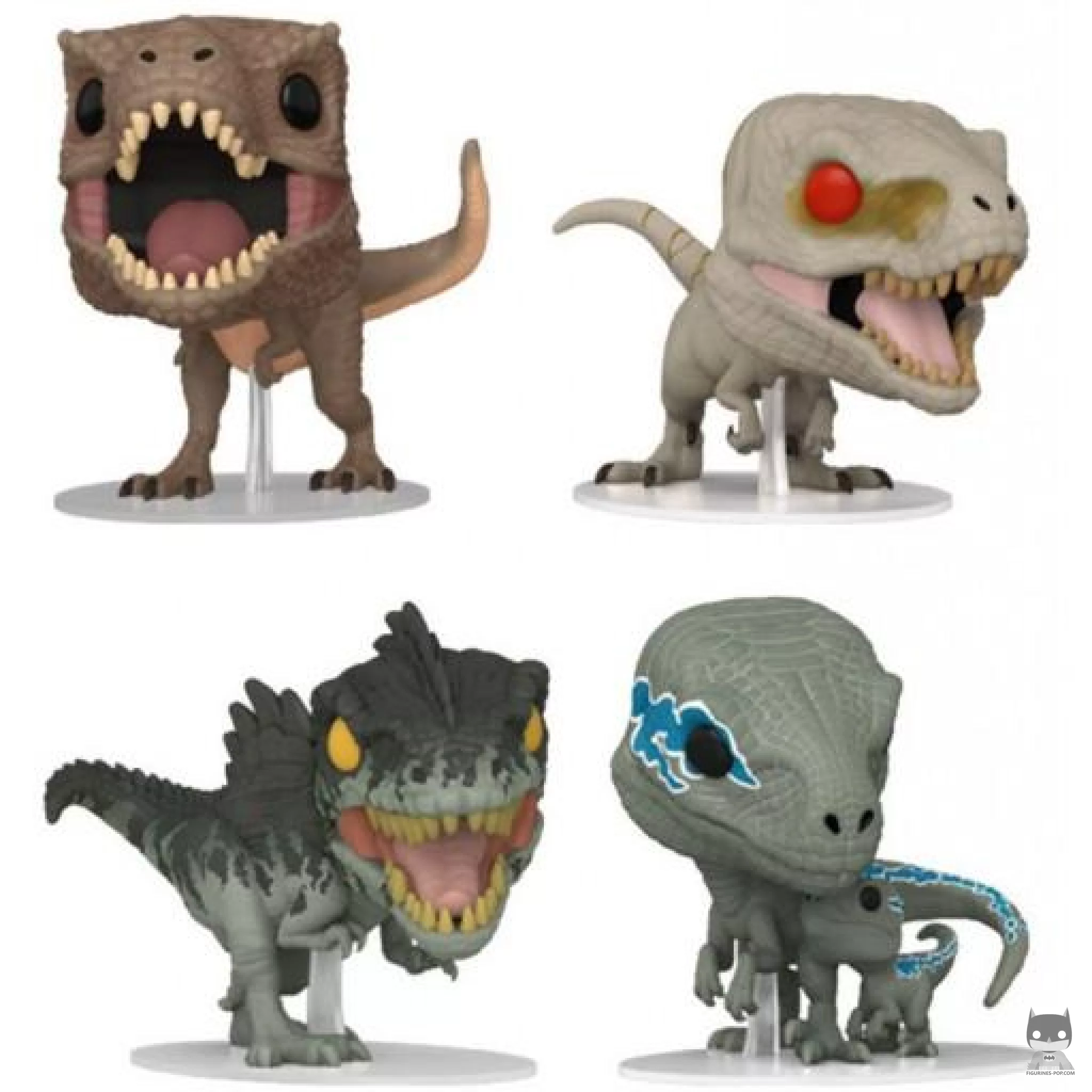 Figurine Funko POP Tyrannosaurus, Atrociraptor, Giganotosaurus & Velociraptor (Jurassic World Le Monde d'Après)