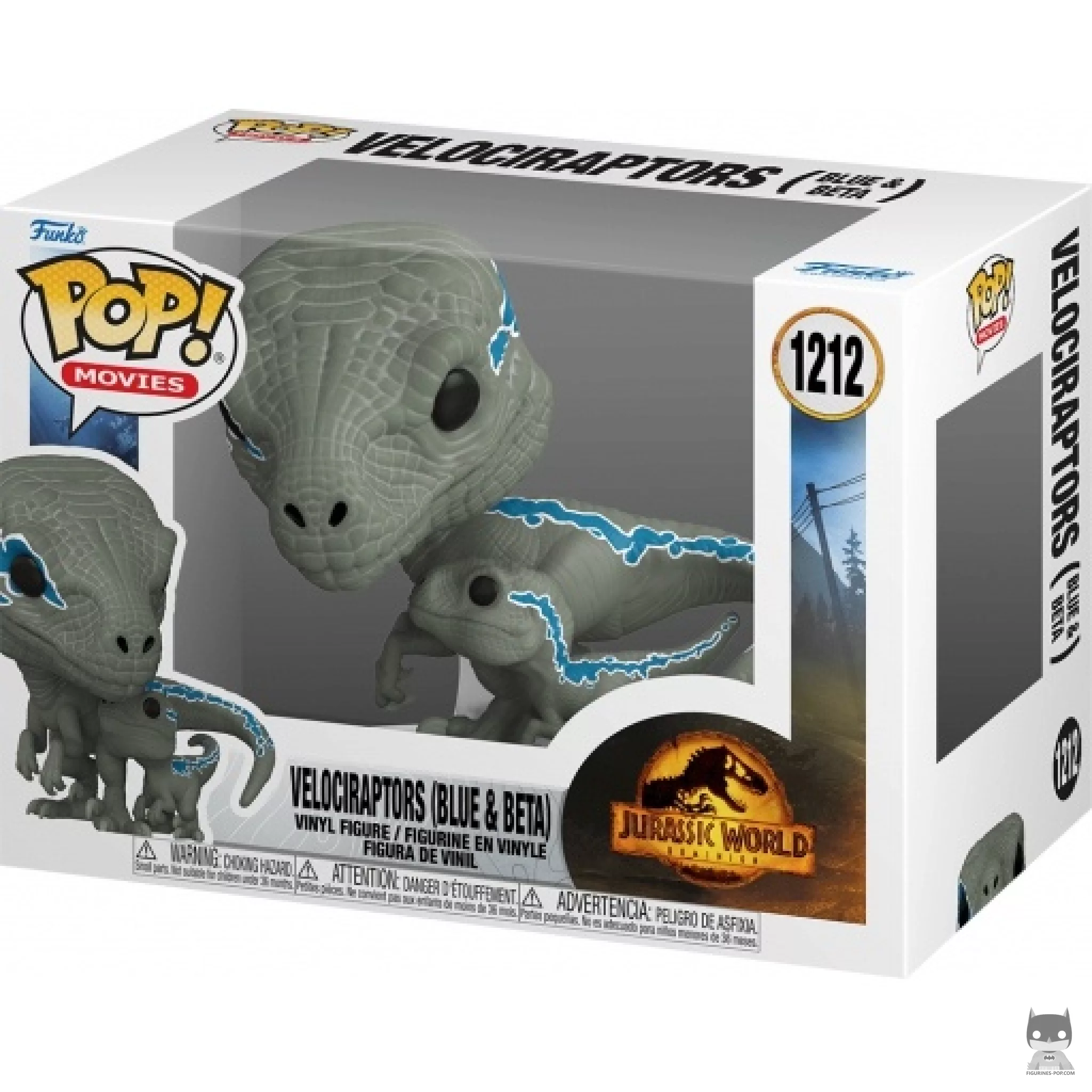 Figurine Funko POP Velociraptors (Blue & Beta) avec boîte