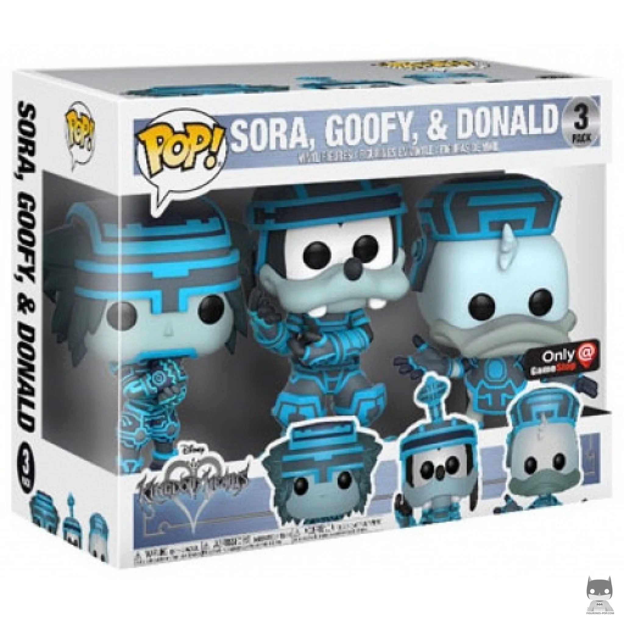 Figurine Funko POP Sora, Dingo & Donald (Tron) avec boîte