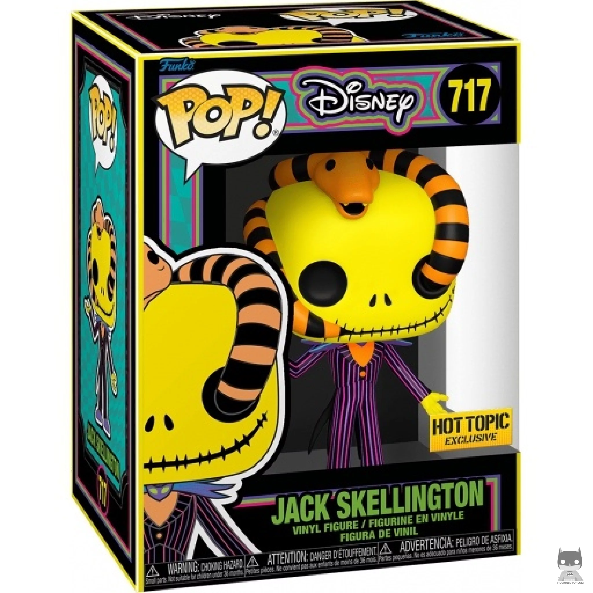 Figurine Funko POP Jack Skellington avec serpent (Blacklight) avec boîte