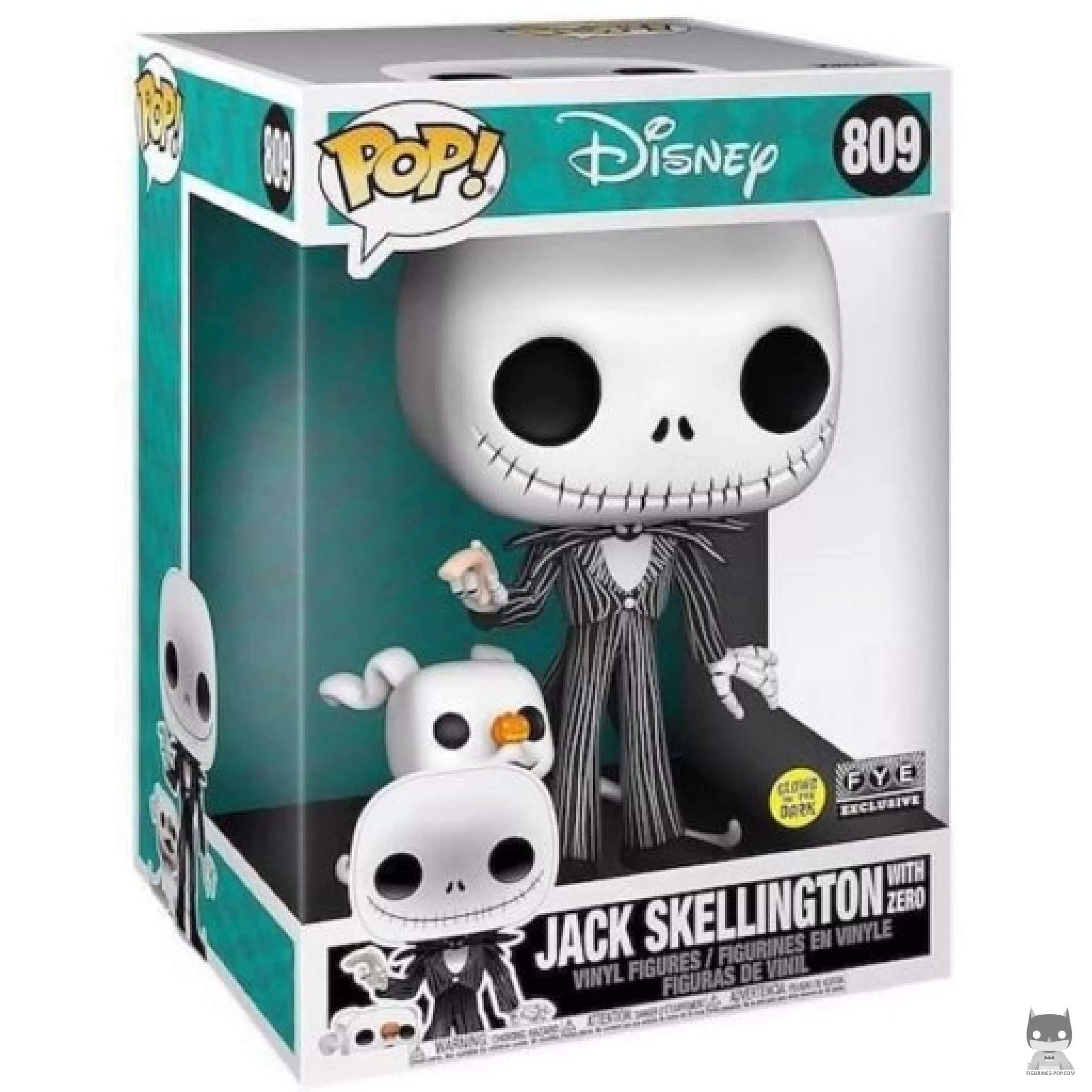 Figurine Funko POP Jack Skellington with Zero (Supersized) avec boîte